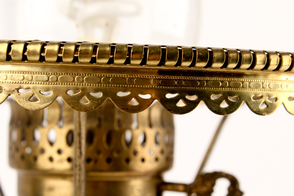 Pairpoint Converted Parlor Lamp with Milk Glass Shade