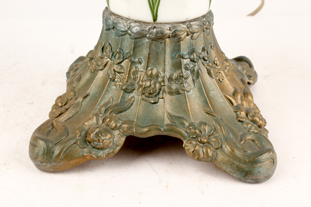 Pairpoint Converted Parlor Lamp with Milk Glass Shade