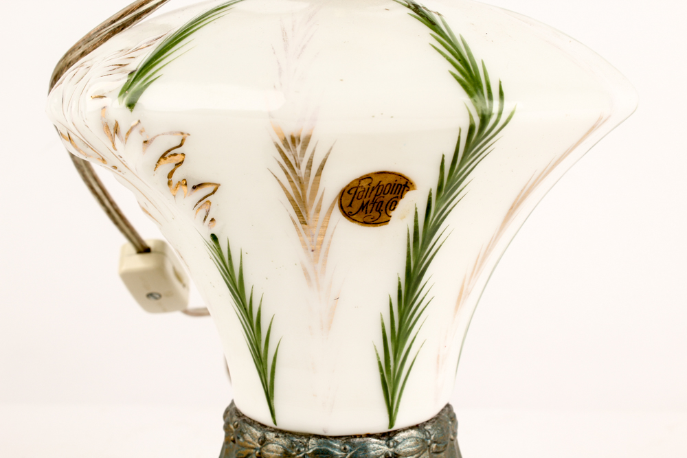 Pairpoint Converted Parlor Lamp with Milk Glass Shade