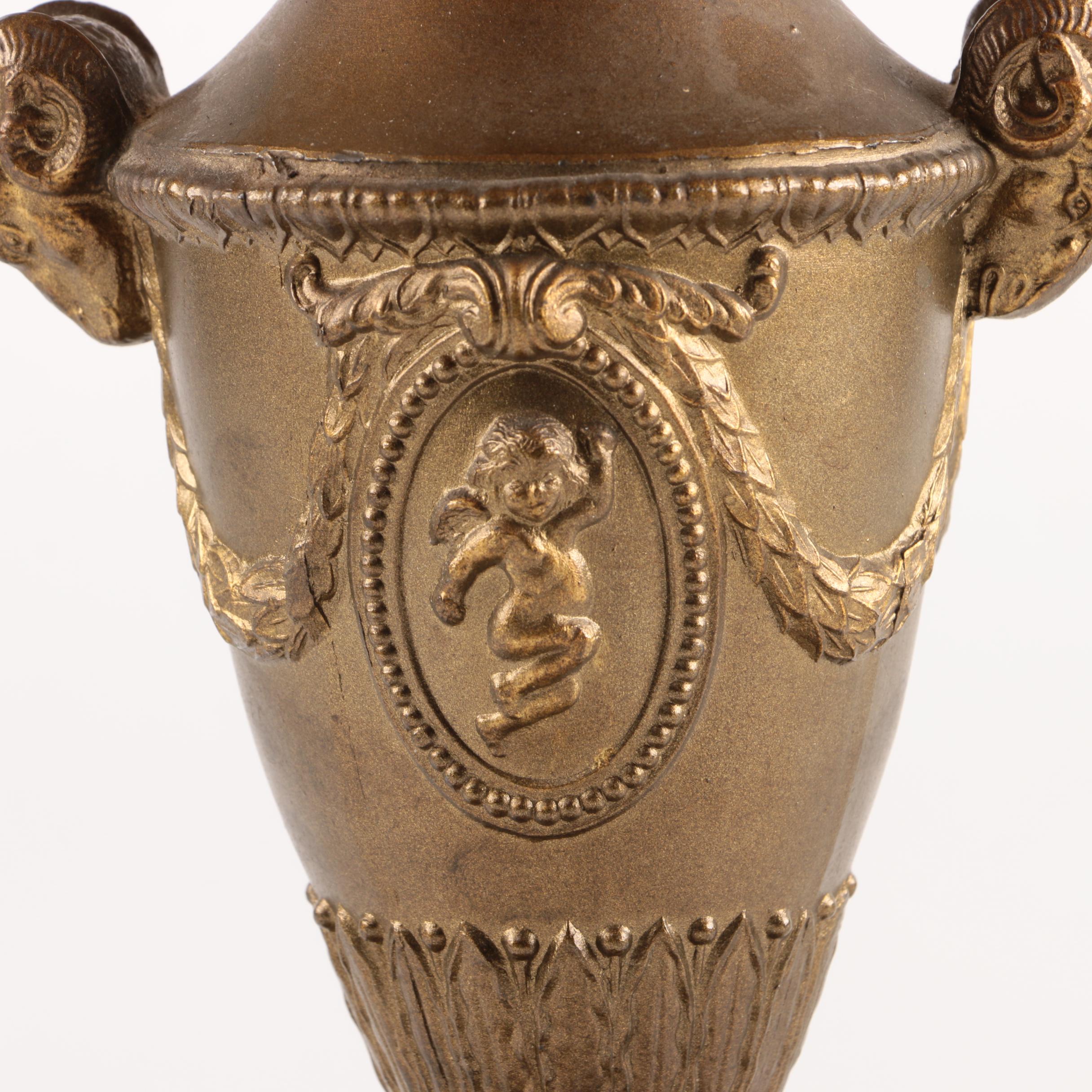 Vintage Victorian-Style Lamp with Slag Glass Shade