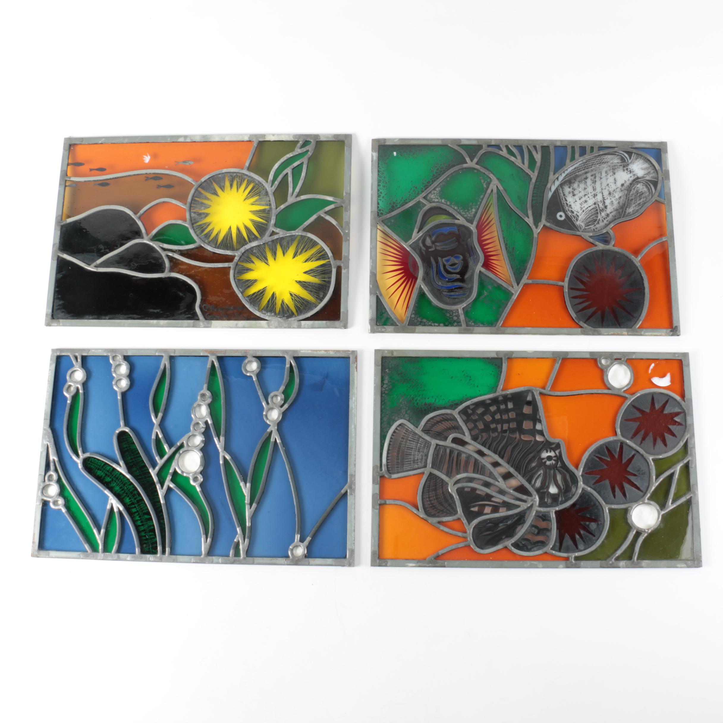 Stained Glass Seascape Themed Panels