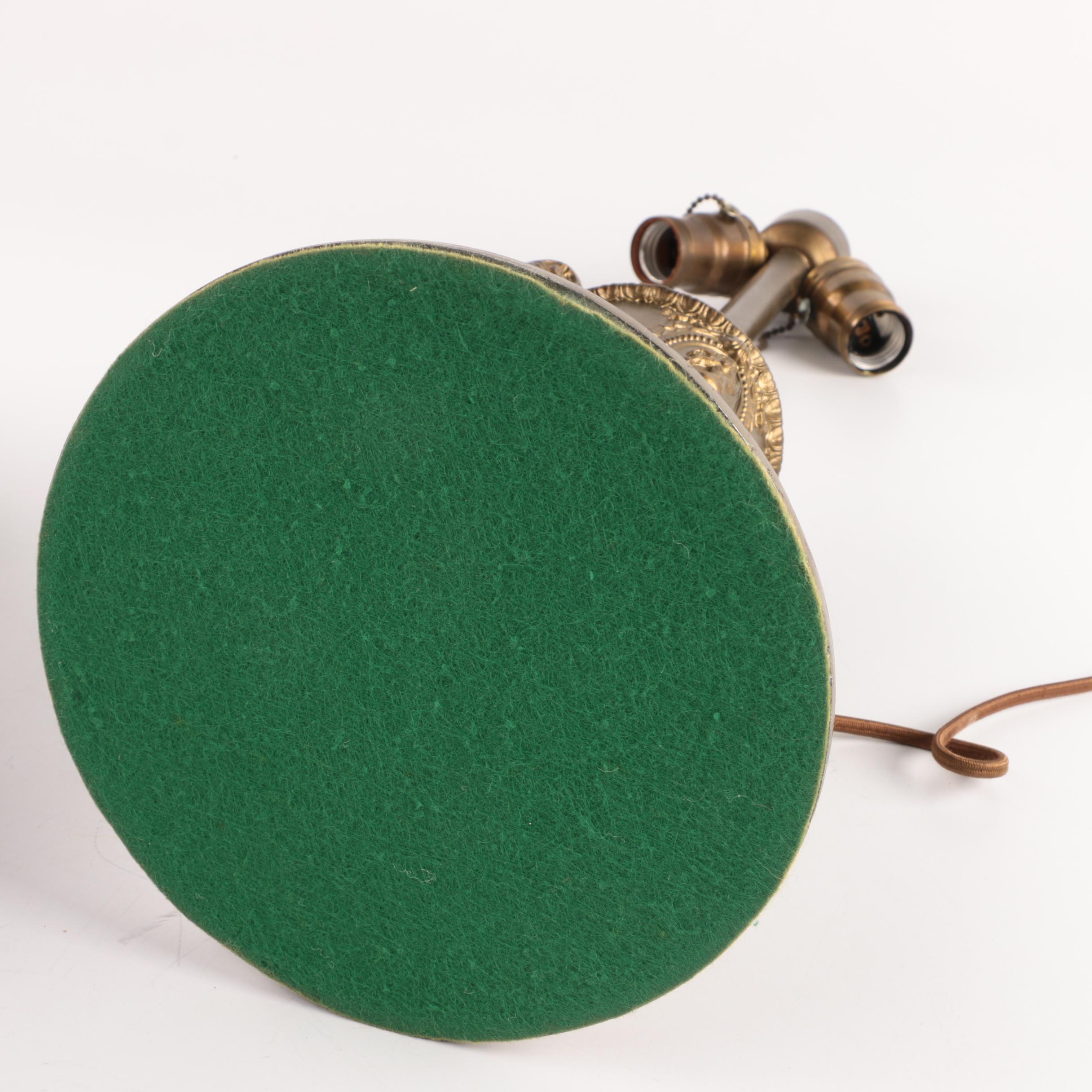 Vintage Victorian-Style Lamp with Slag Glass Shade