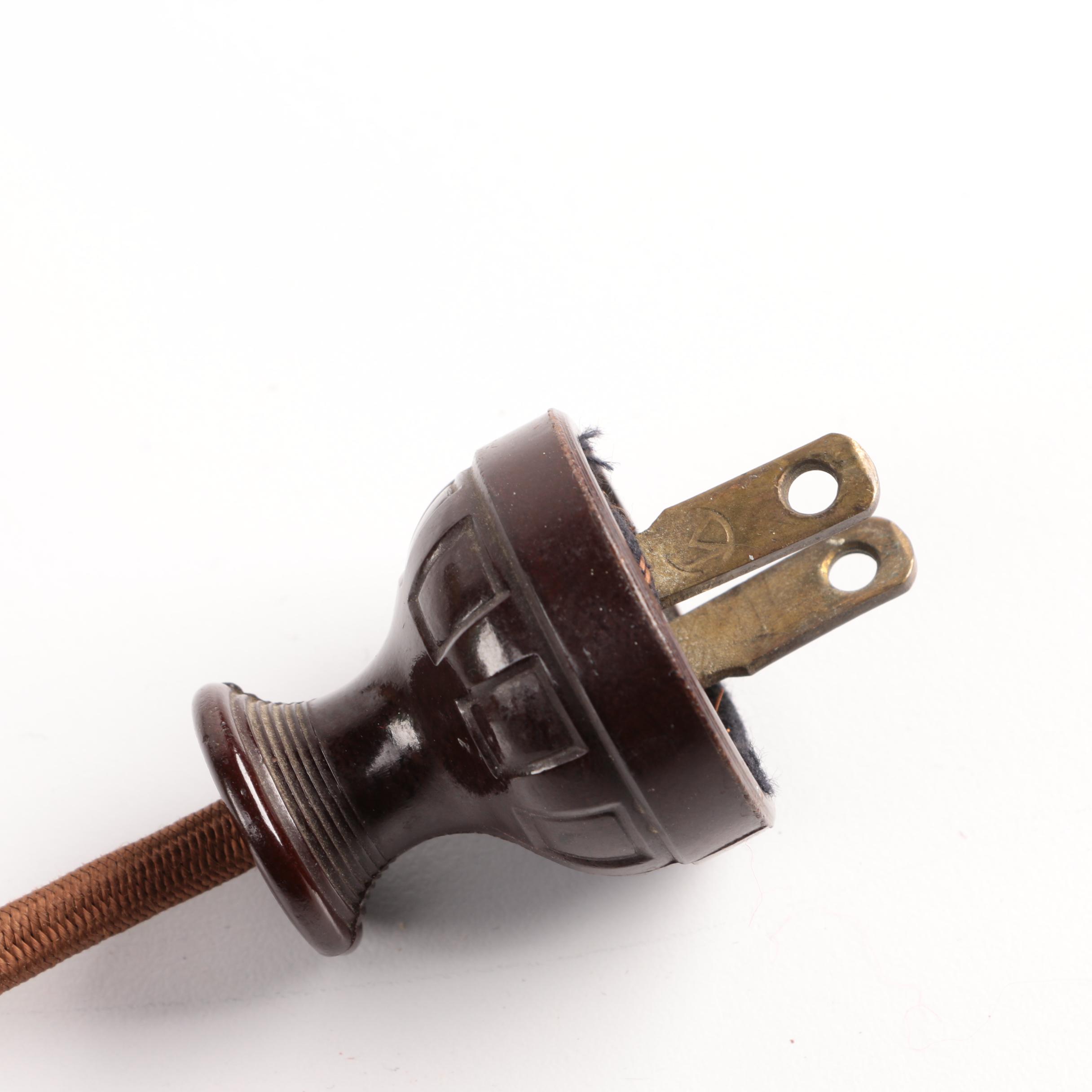 Vintage Victorian-Style Lamp with Slag Glass Shade