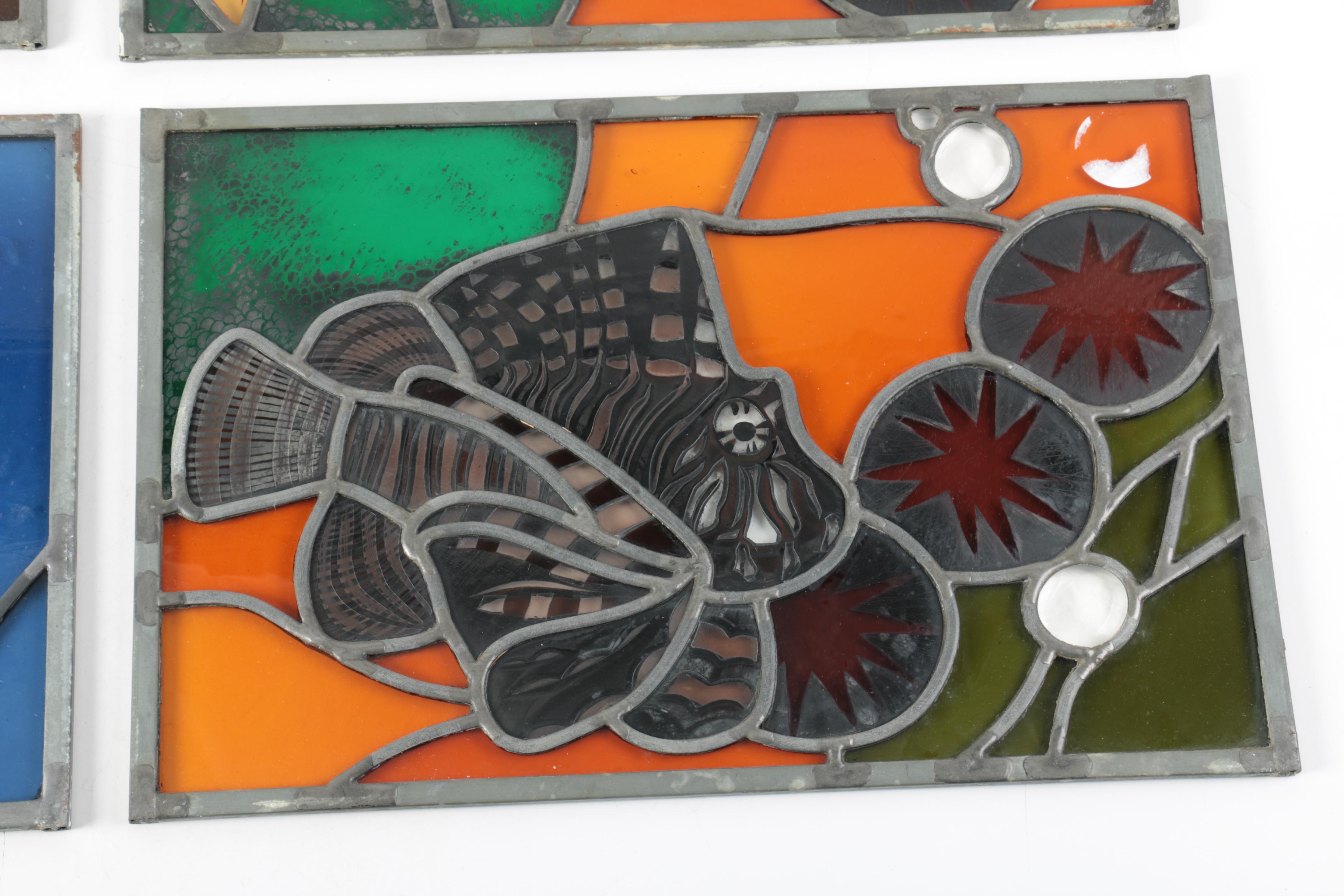 Stained Glass Seascape Themed Panels