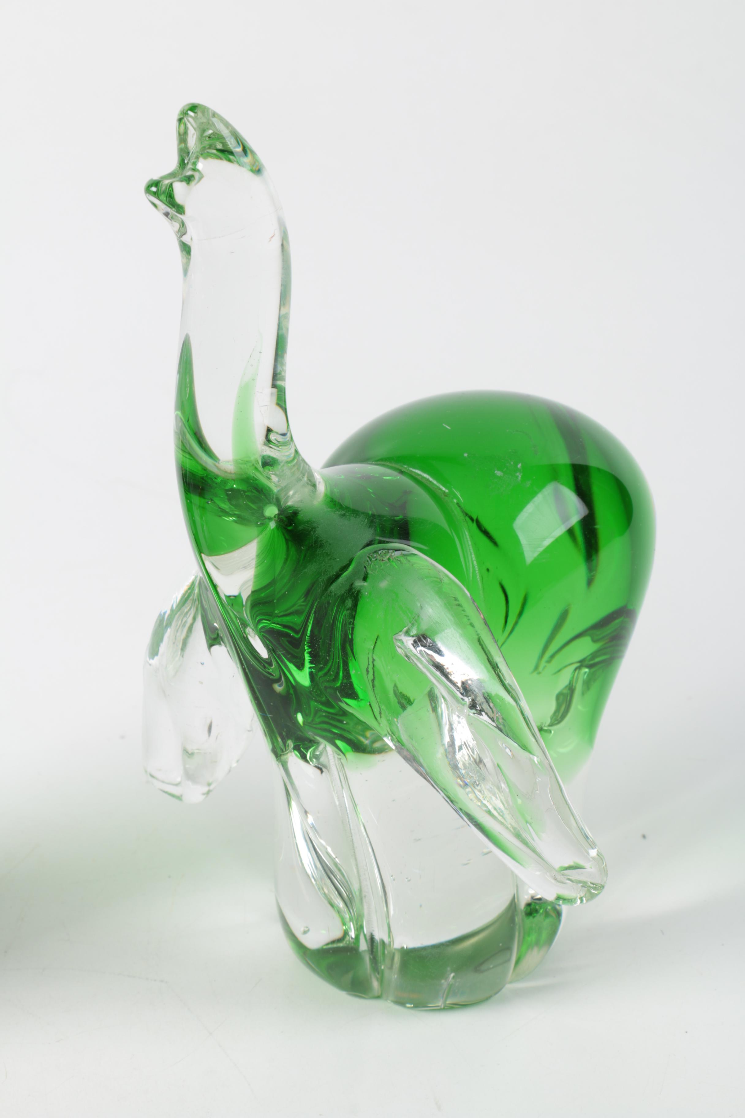 Glass Elephant Figurines including Lenwile Ardalt