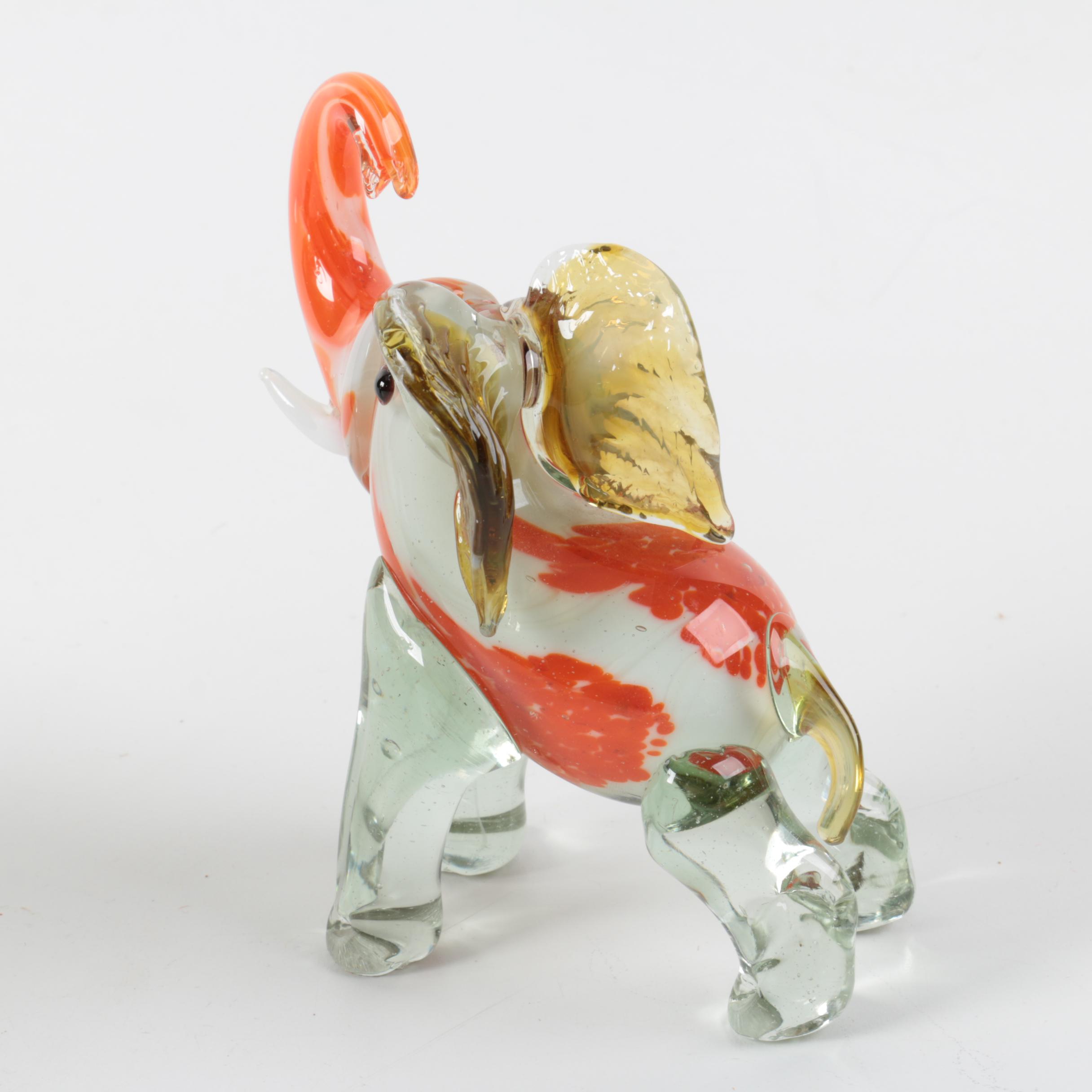 Glass Elephant Figurines including Lenwile Ardalt