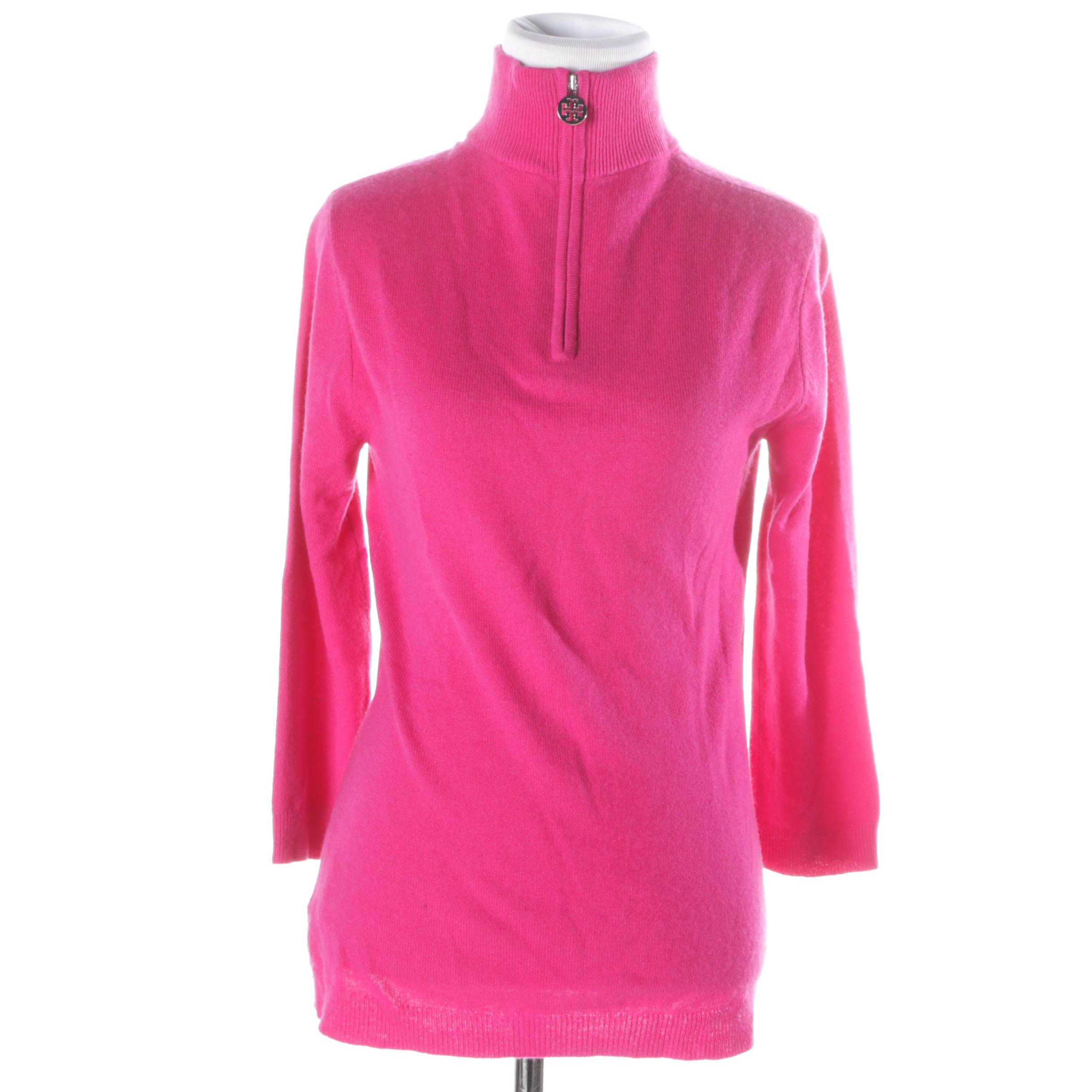 Tory Burch Cashmere Zip-Up Sweater