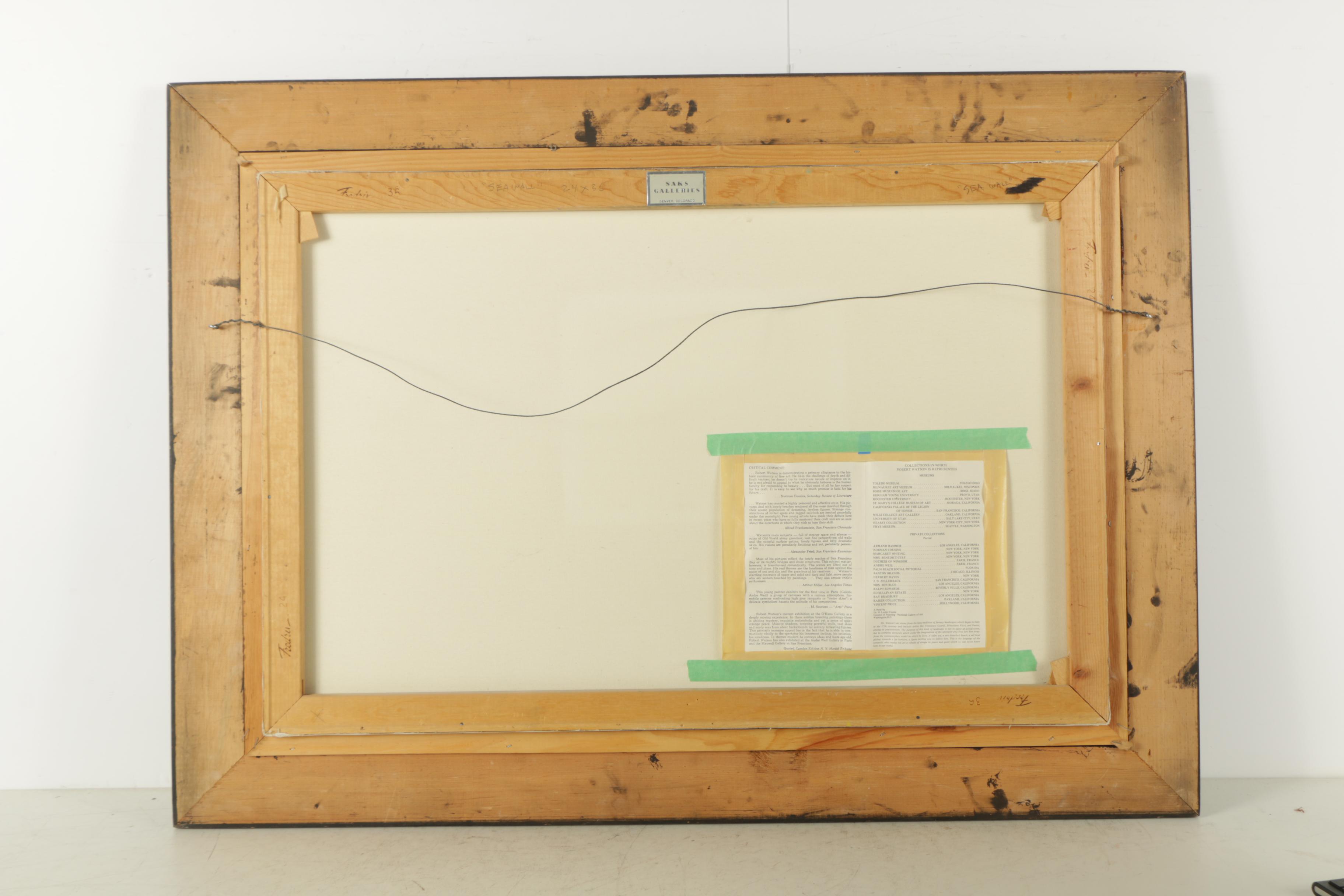 Robert Watson Oil Painting on Canvas "Seawall"