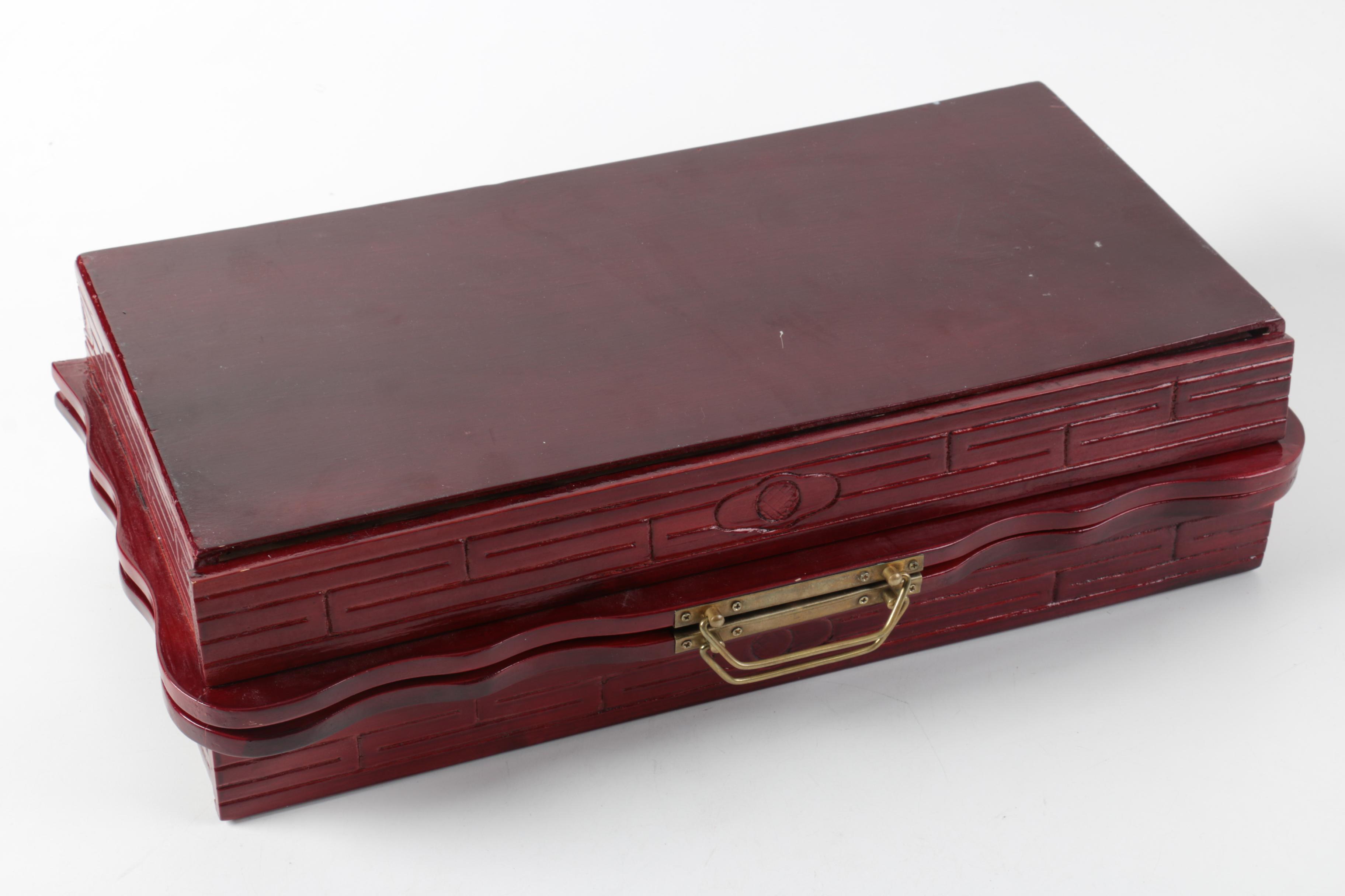 Asian Influenced Carved Chess Set