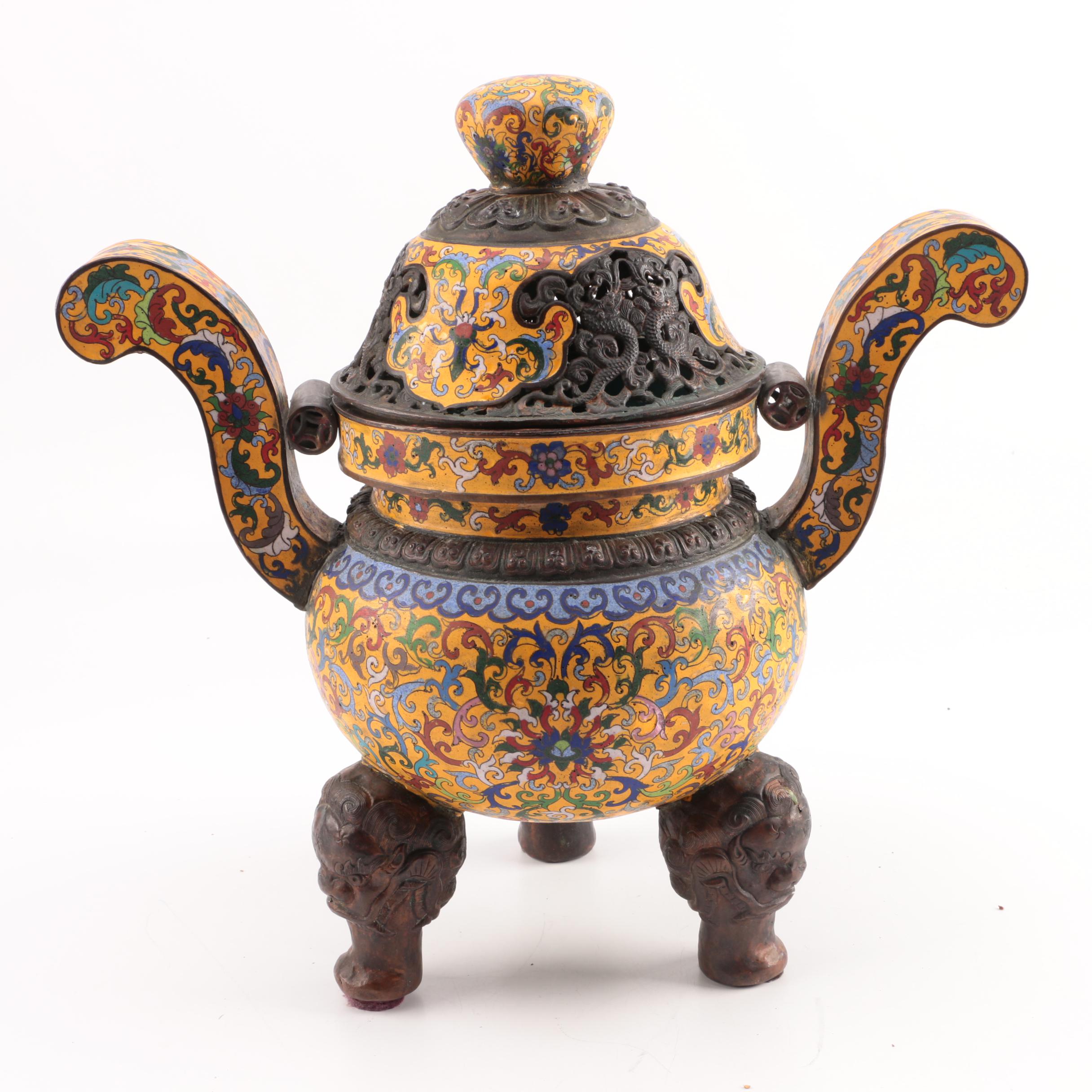 Vintage Chinese Cloisonne Censer
