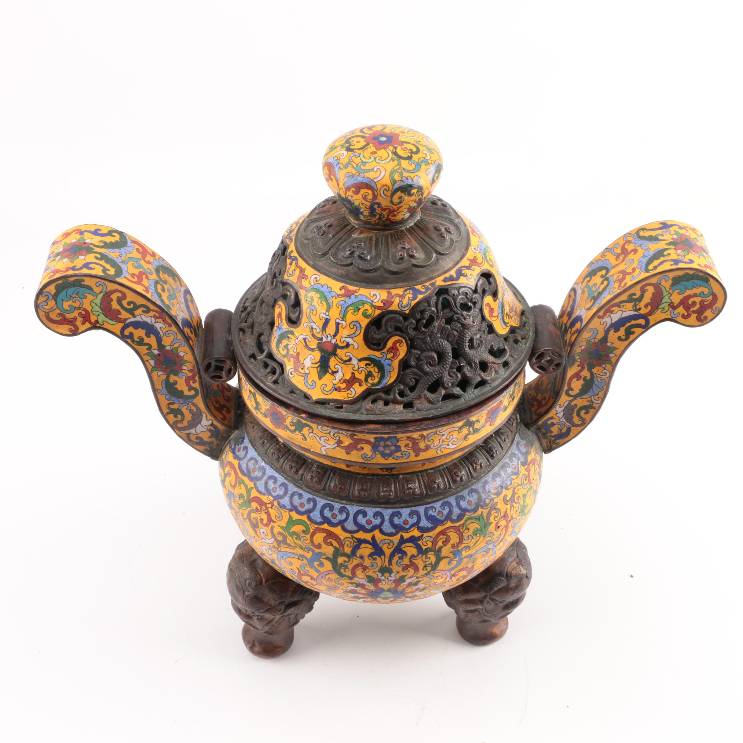 Vintage Chinese Cloisonne Censer