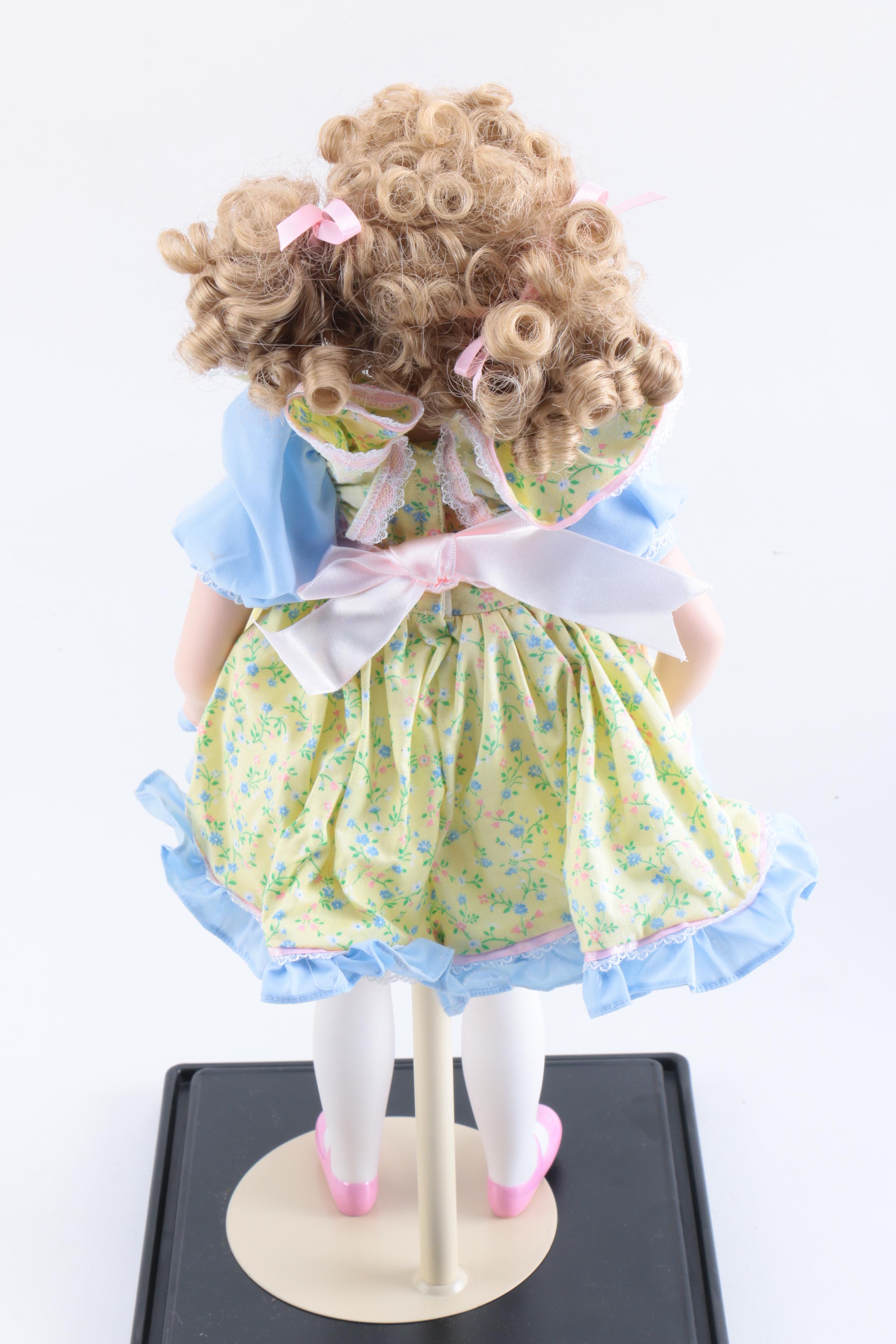 Franklin Heirloom Porcelain Dolls in Display Cases