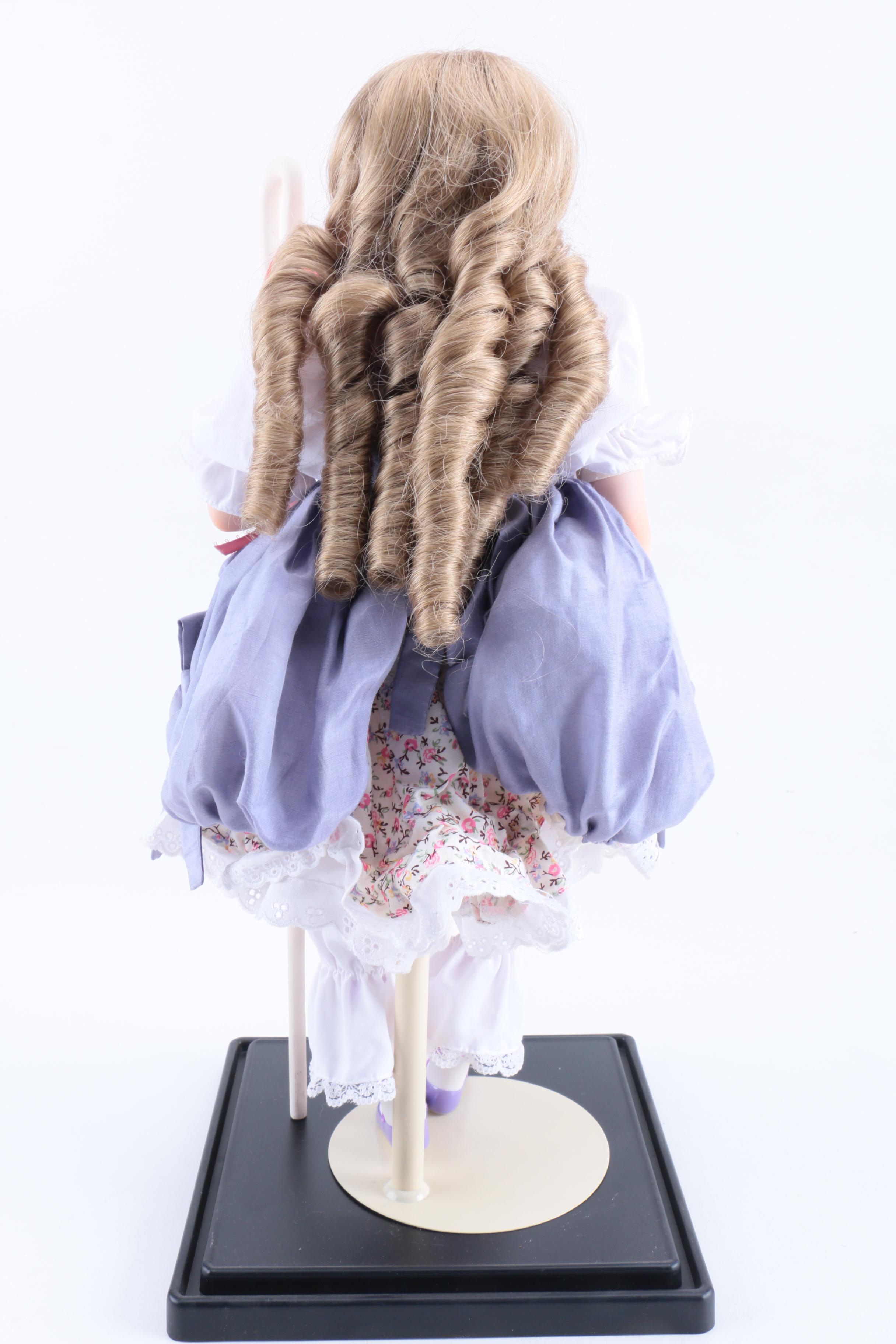 Franklin Heirloom Porcelain Dolls in Display Cases