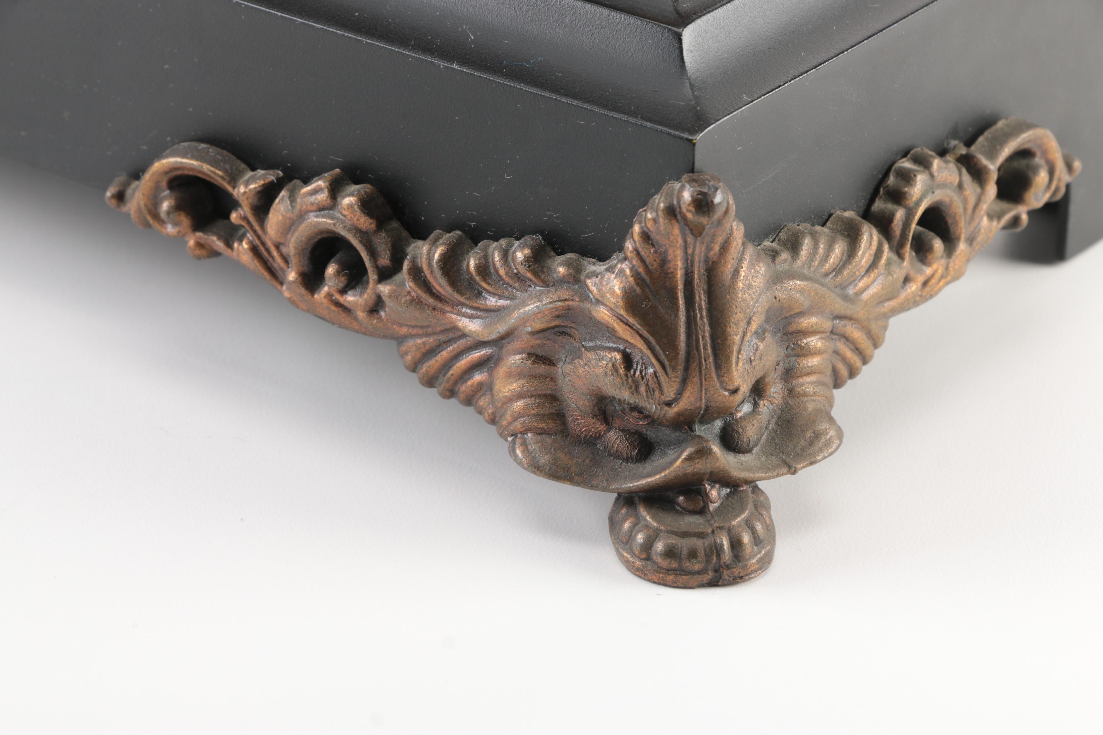 Antique New Haven Clock Co. Brass Figural Mantel Clock