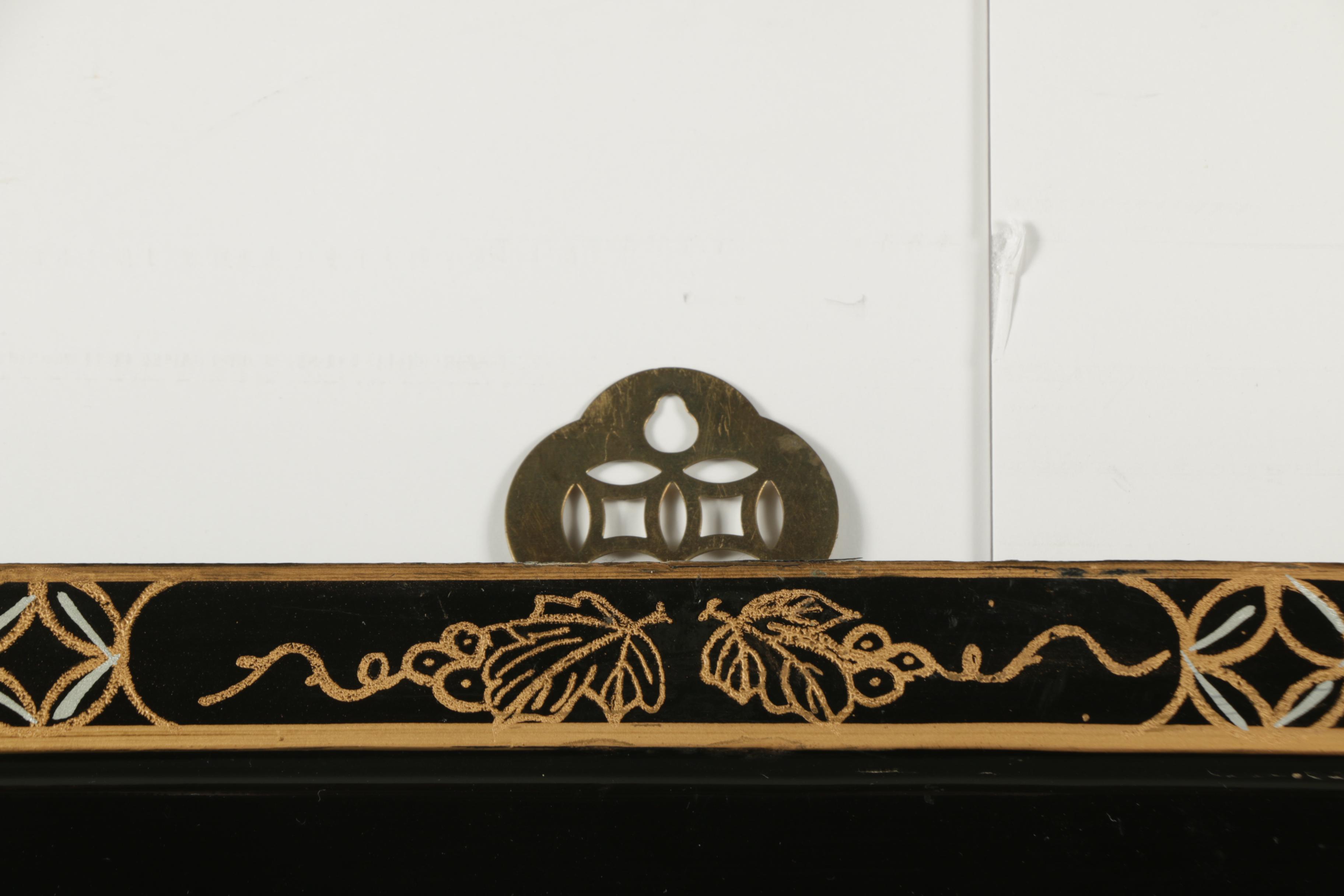 East Asian Style Lacquer Panels with Inlaid Shell and Resin