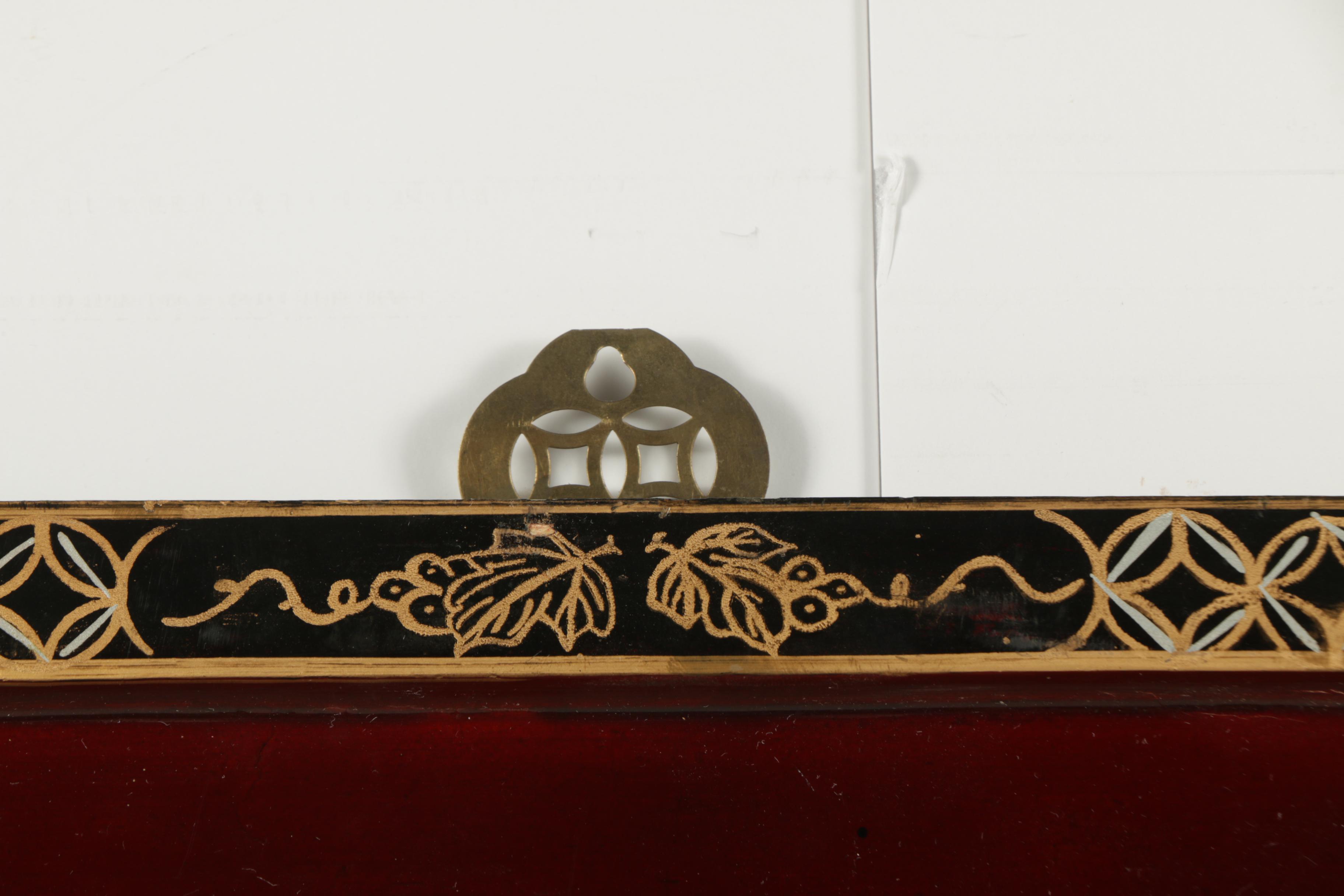 East Asian Style Lacquer Panels with Inlaid Shell and Resin