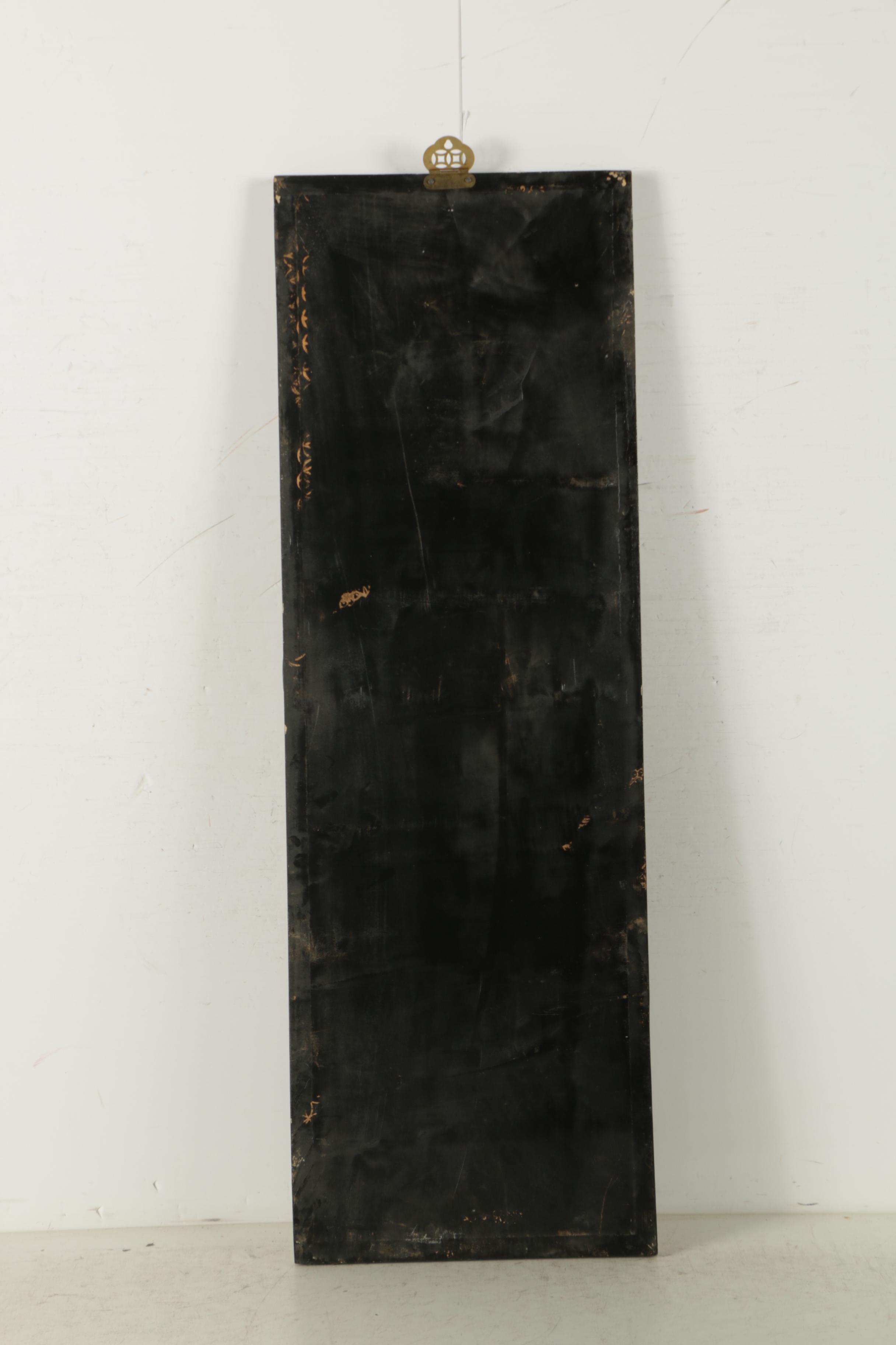 East Asian Style Lacquer Panels with Inlaid Shell and Resin