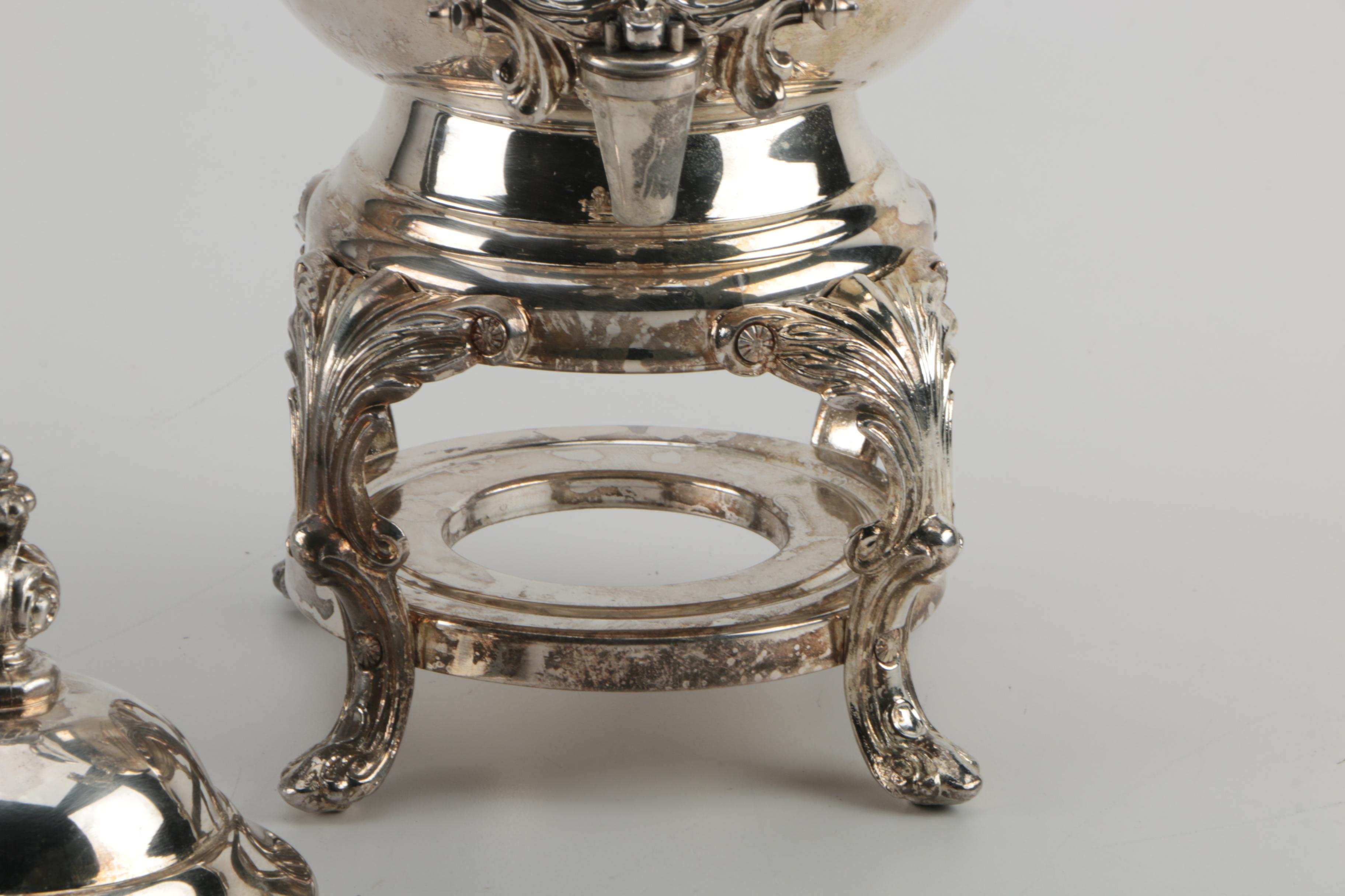 F.B. Rogers Silver Co. Silver Plate Coffee Urn and Other Silver Plate Serveware