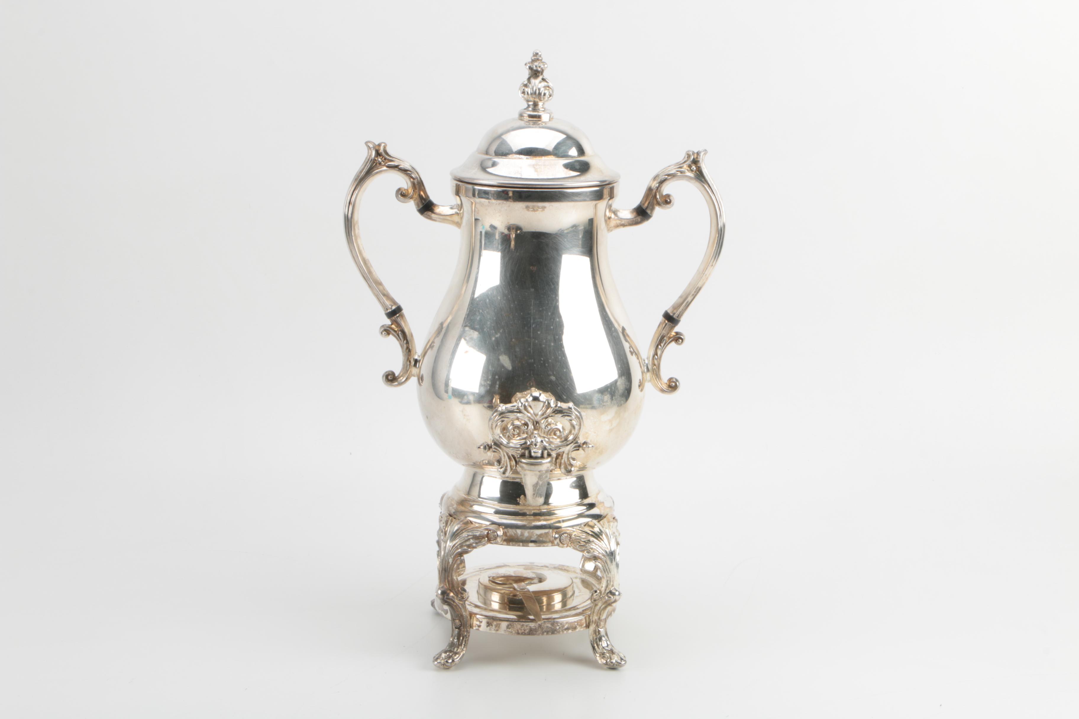 F.B. Rogers Silver Co. Silver Plate Coffee Urn and Other Silver Plate Serveware