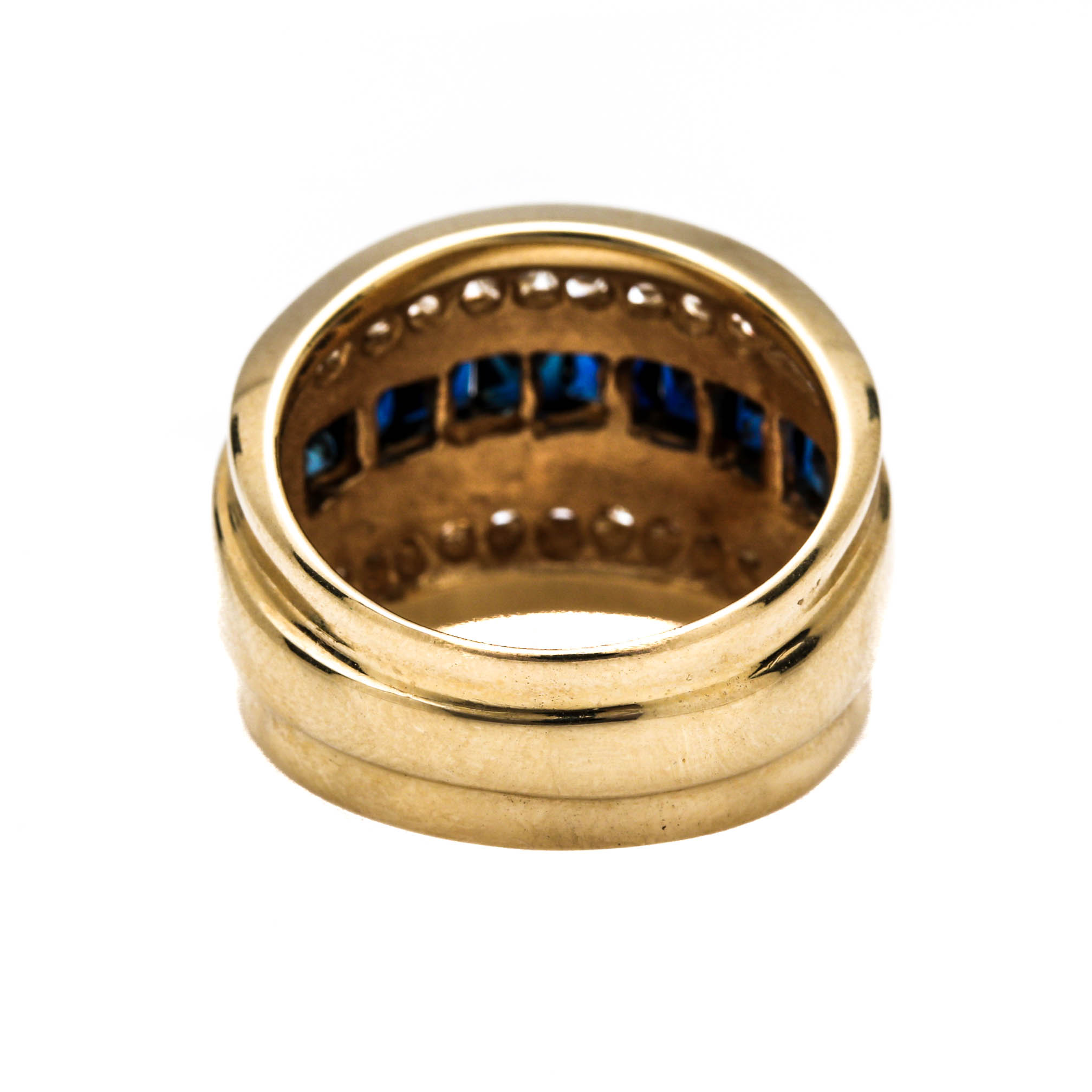 14K Yellow Gold Sapphire and 0.99 CTW Diamond Ring