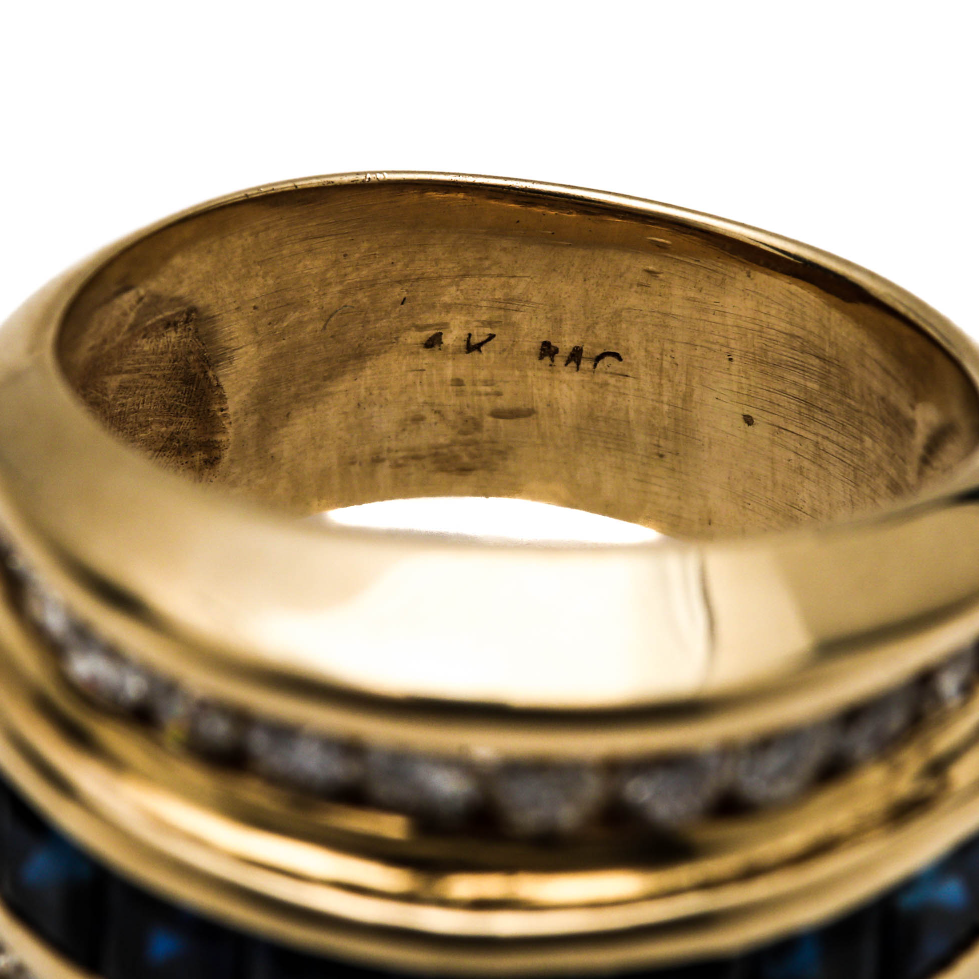 14K Yellow Gold Sapphire and 0.99 CTW Diamond Ring