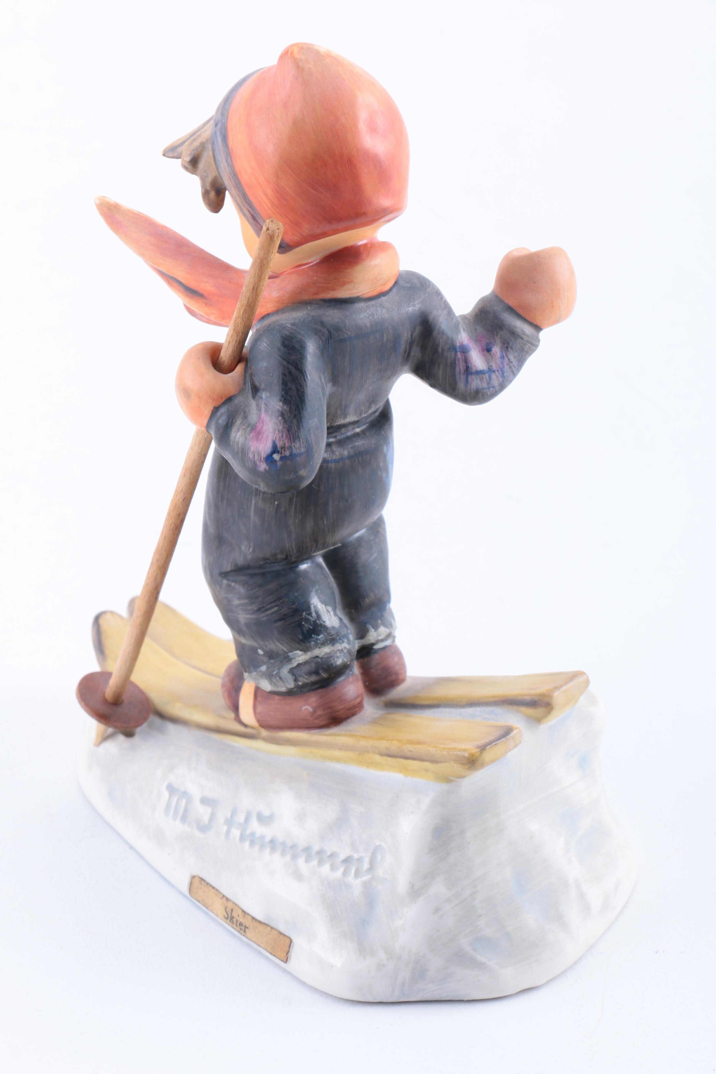 Vintage Hummel "Skier" and "Chimney Sweep" Porcelain Figurines