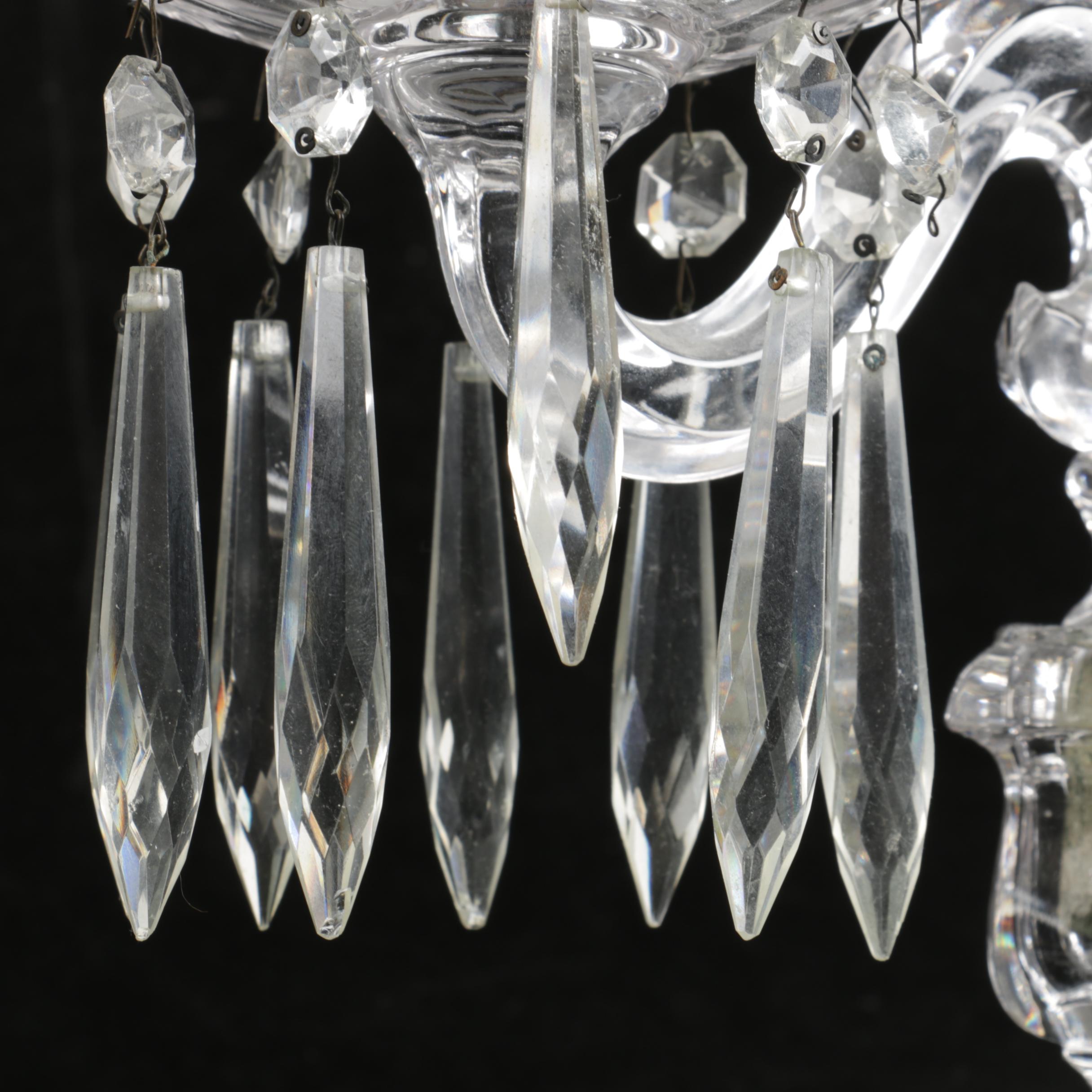 Pair of Vintage Crystal Candelabras