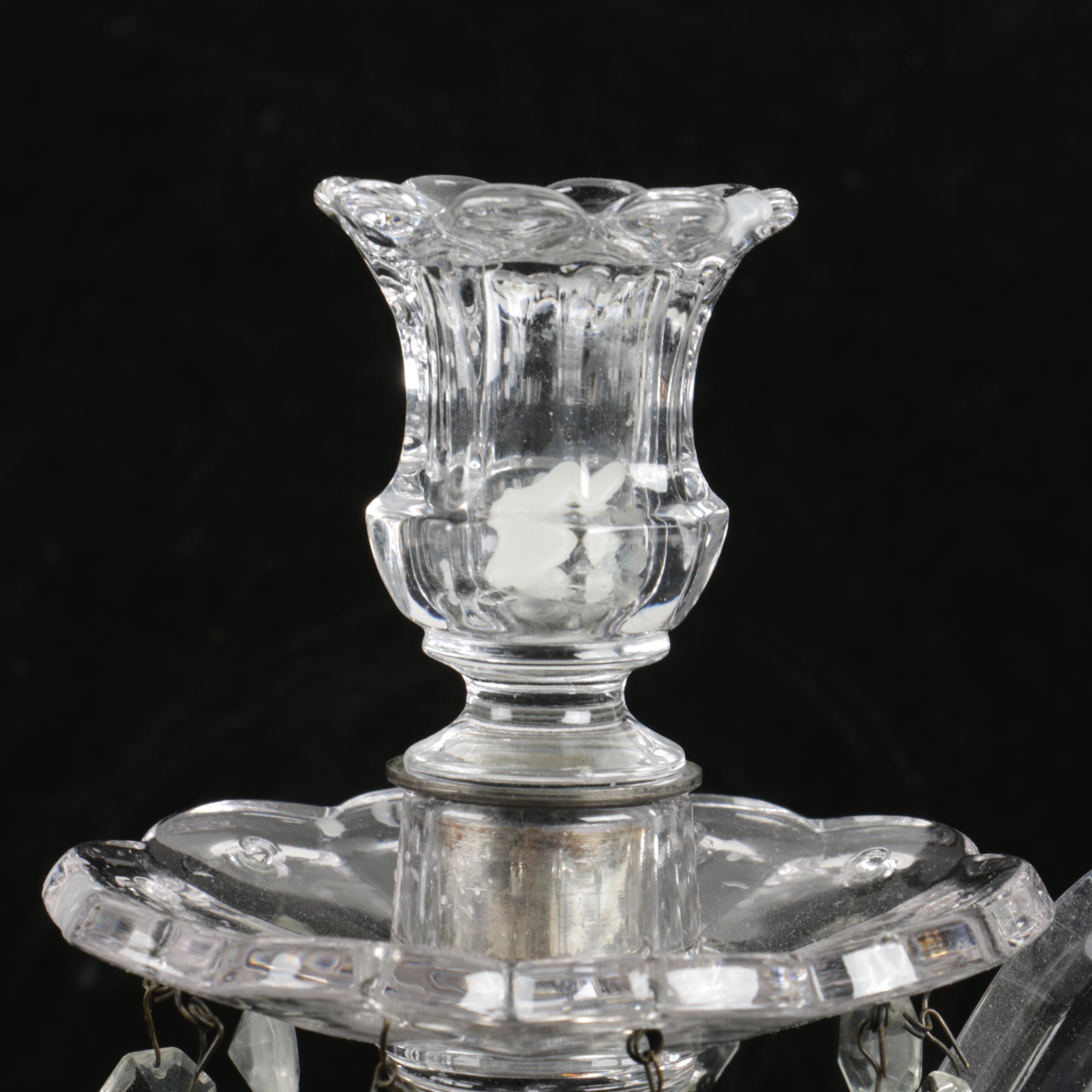 Pair of Vintage Crystal Candelabras