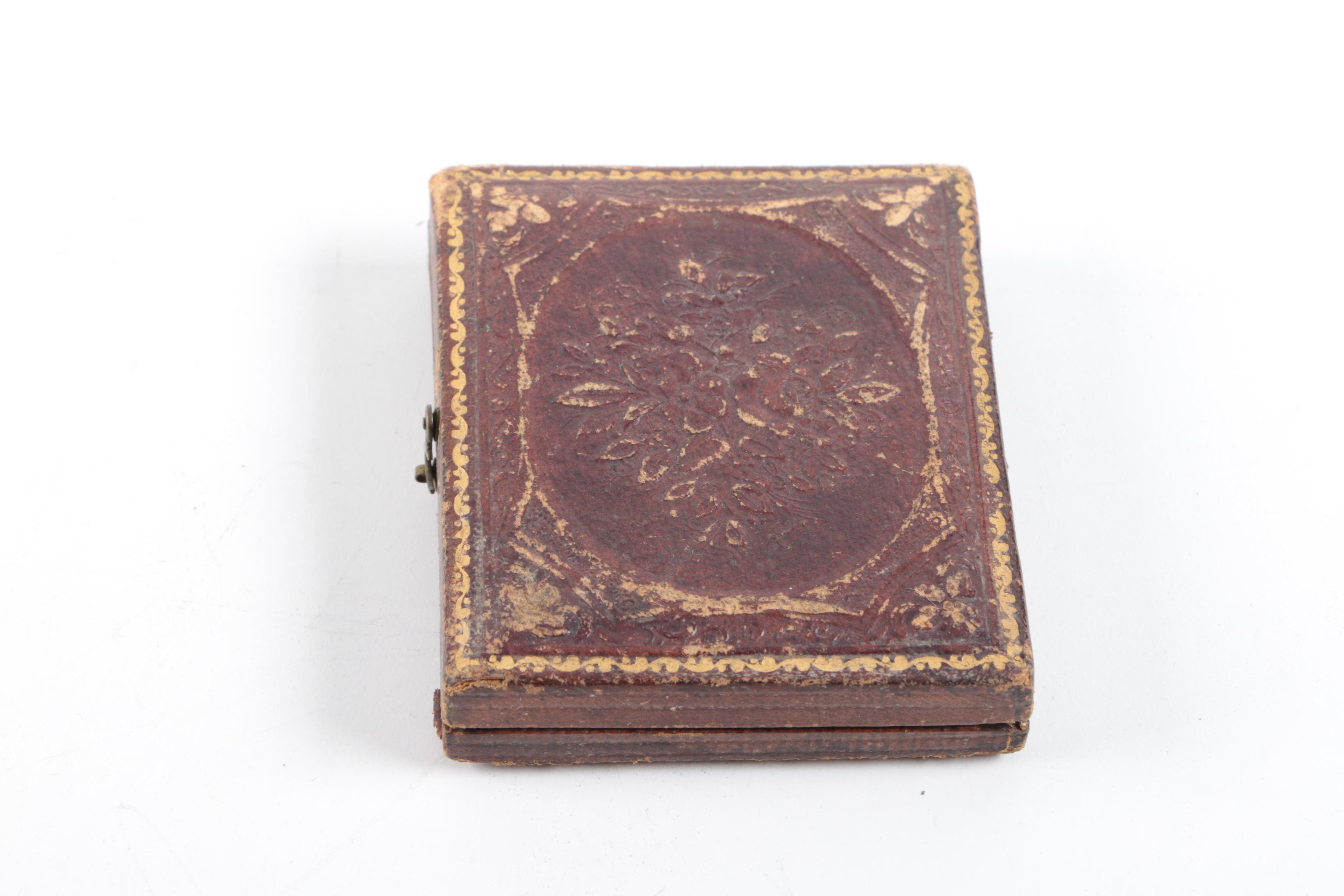 Antique Daguerreotypes In Cases Including Hand-Painted Postmortem Portrait