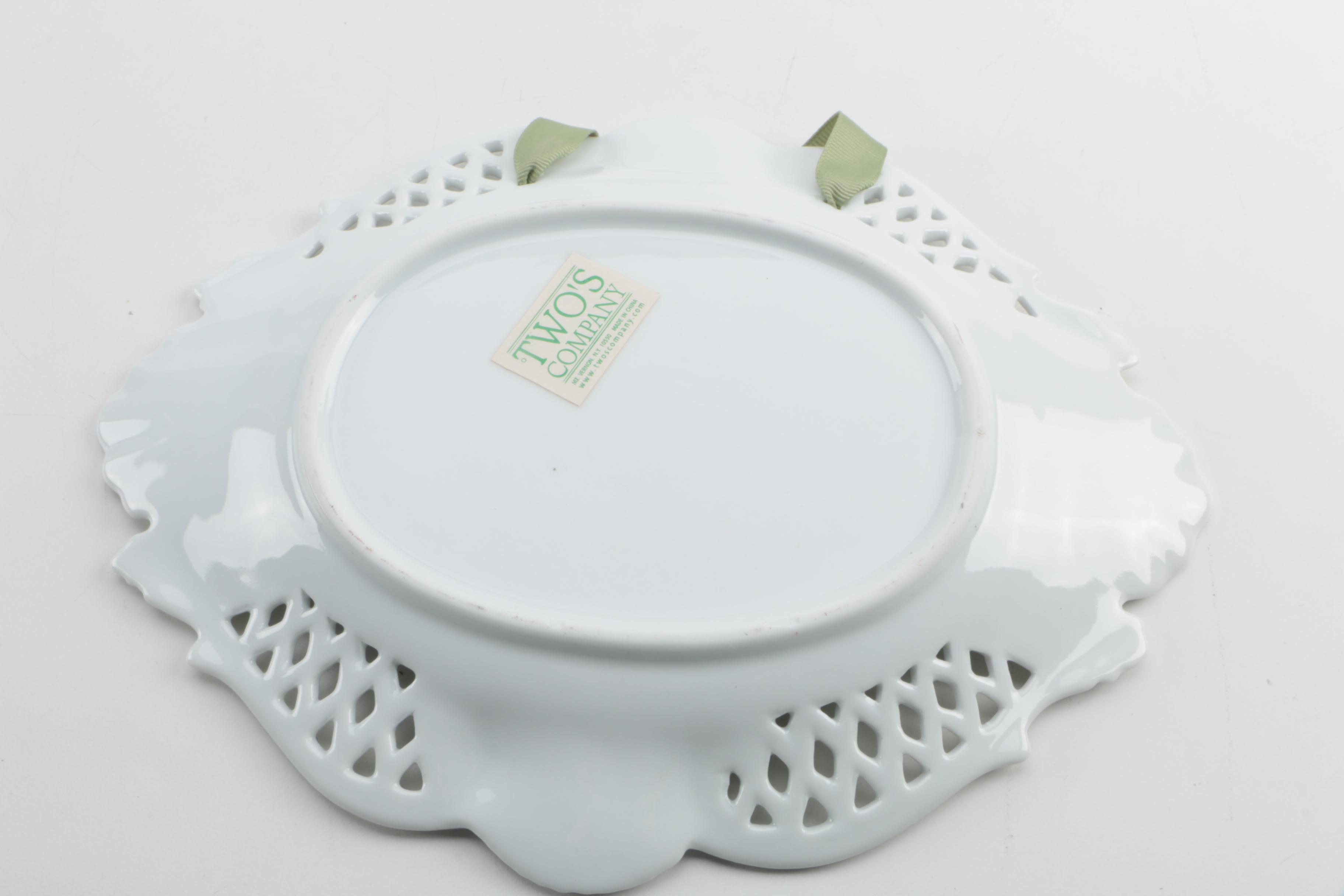 Decorative Porcelain Plates by Two's Company