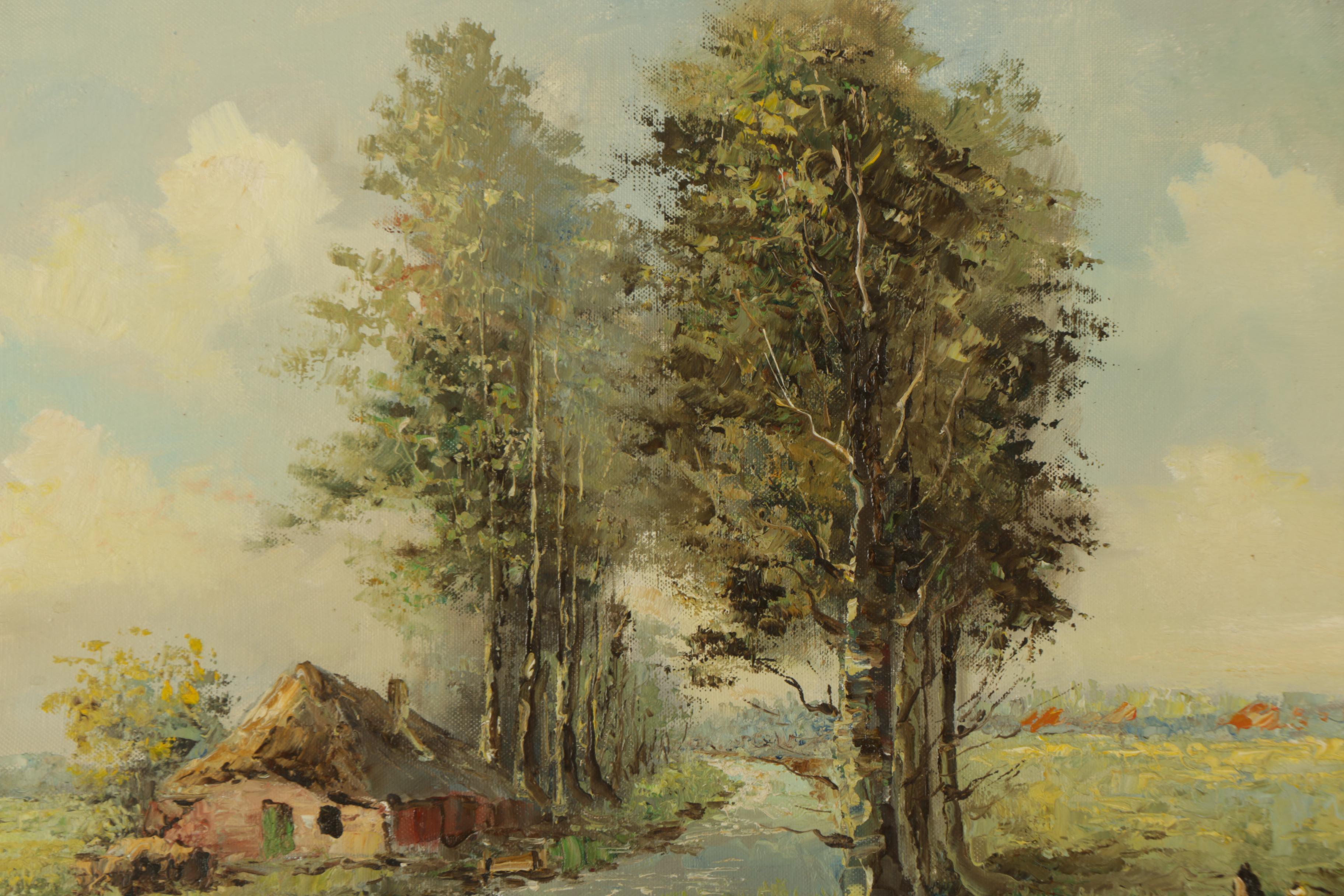 Oil Painting on Canvas of a Rural Landscape