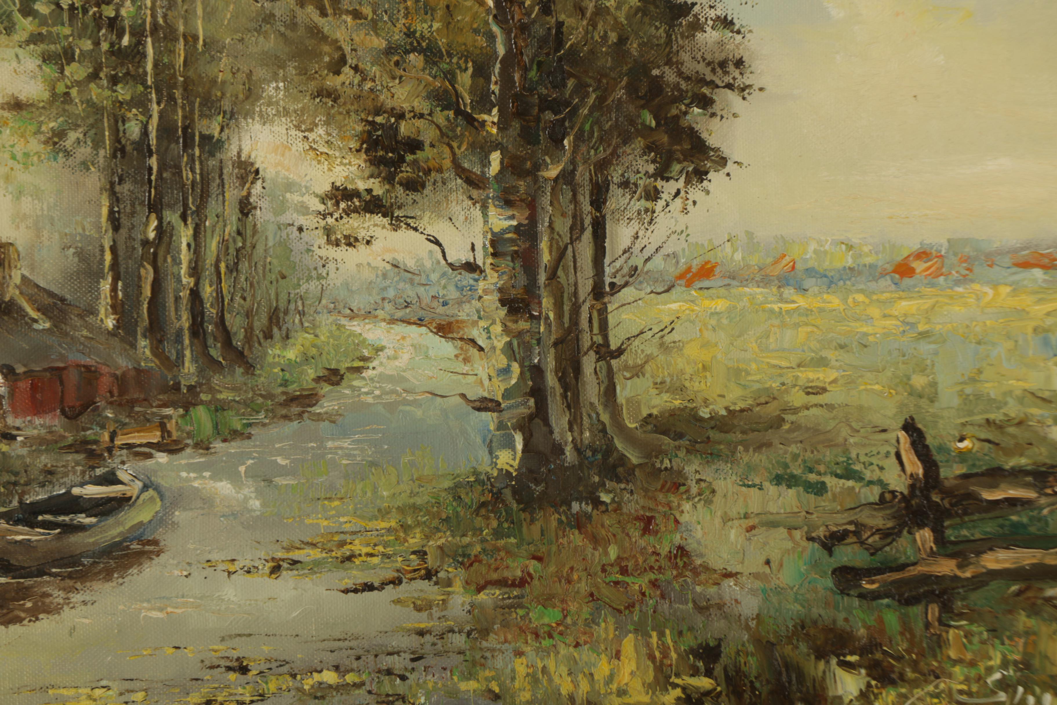 Oil Painting on Canvas of a Rural Landscape