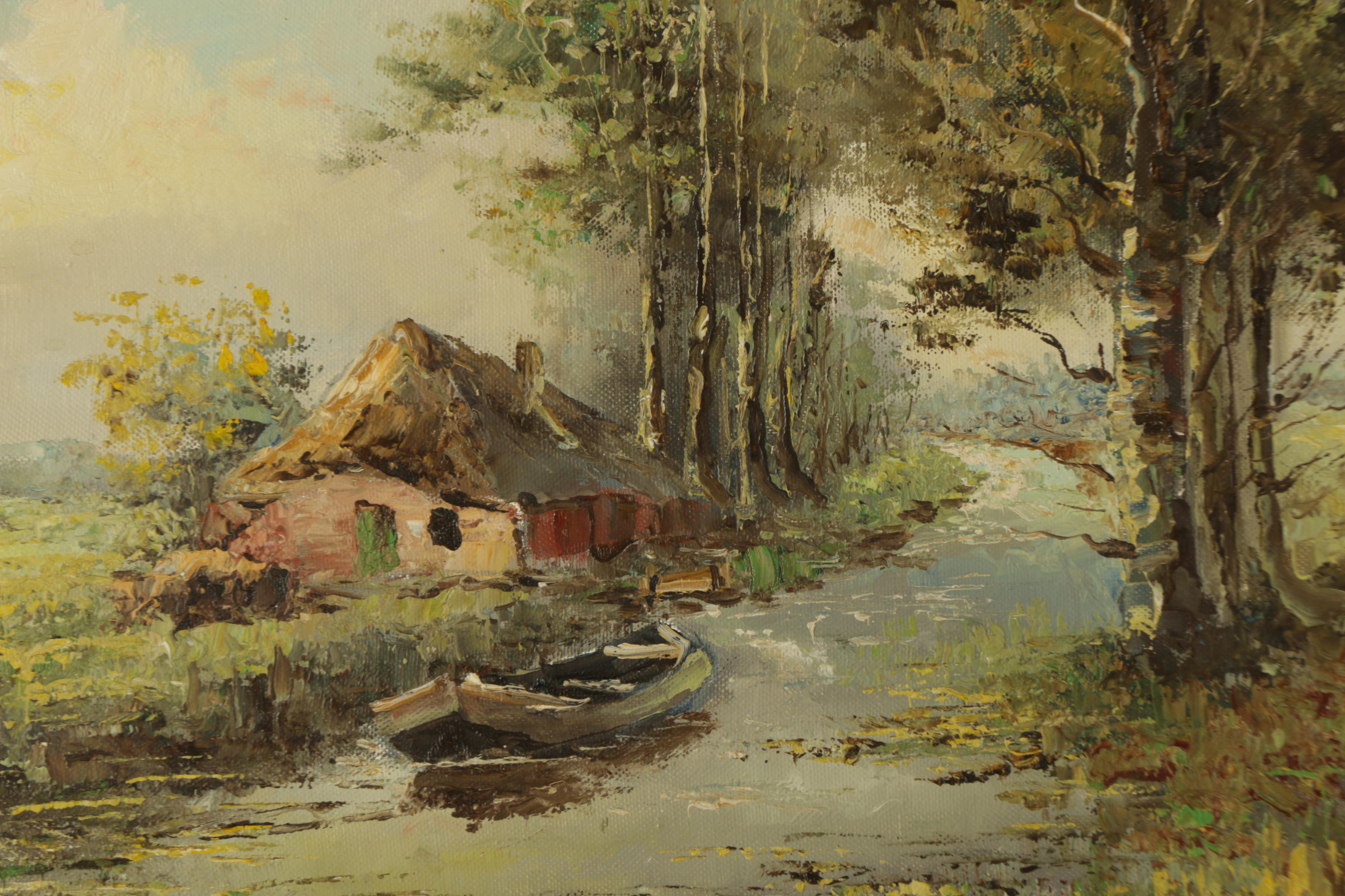 Oil Painting on Canvas of a Rural Landscape