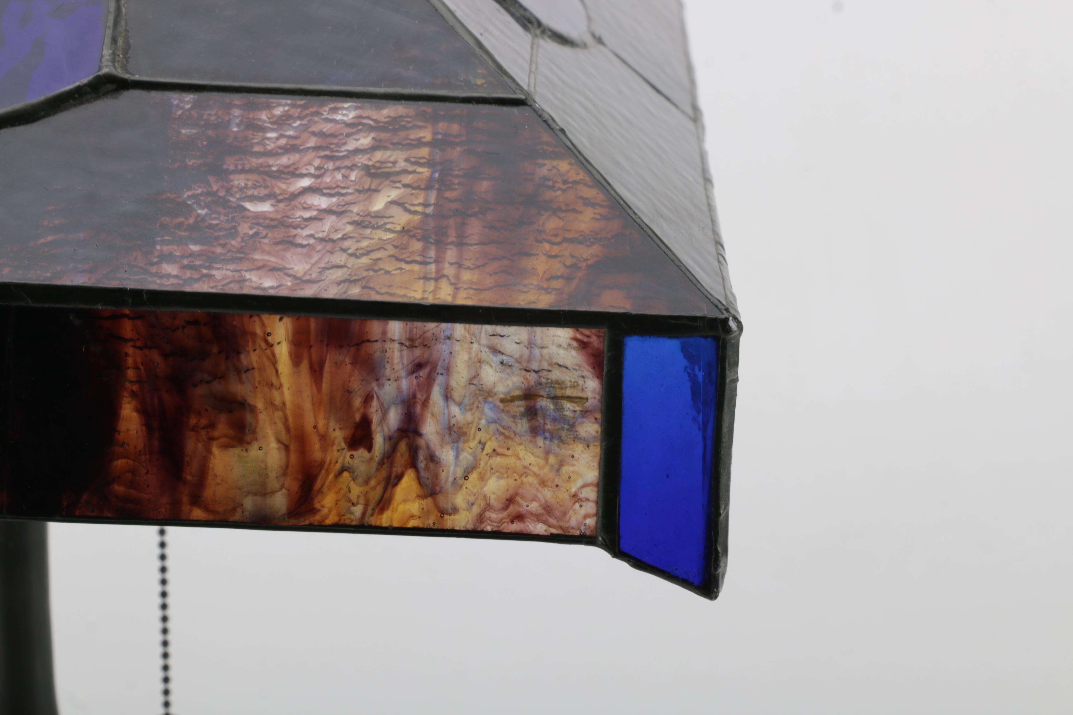 Table Lamp with Stained Glass Shade