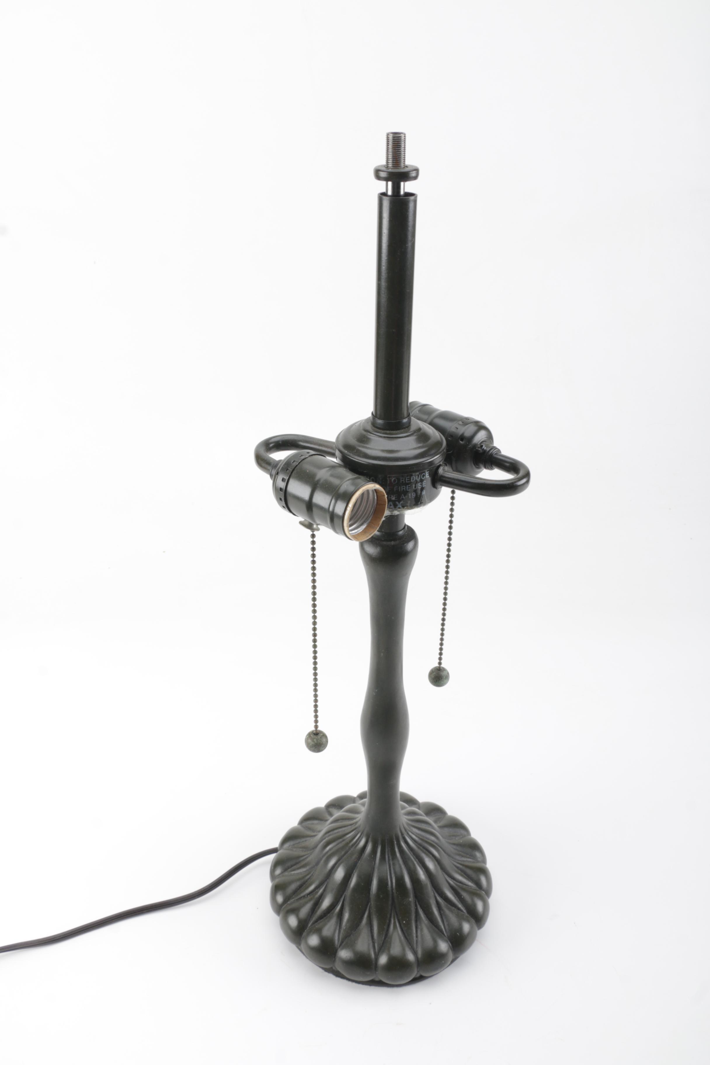 Table Lamp with Stained Glass Shade