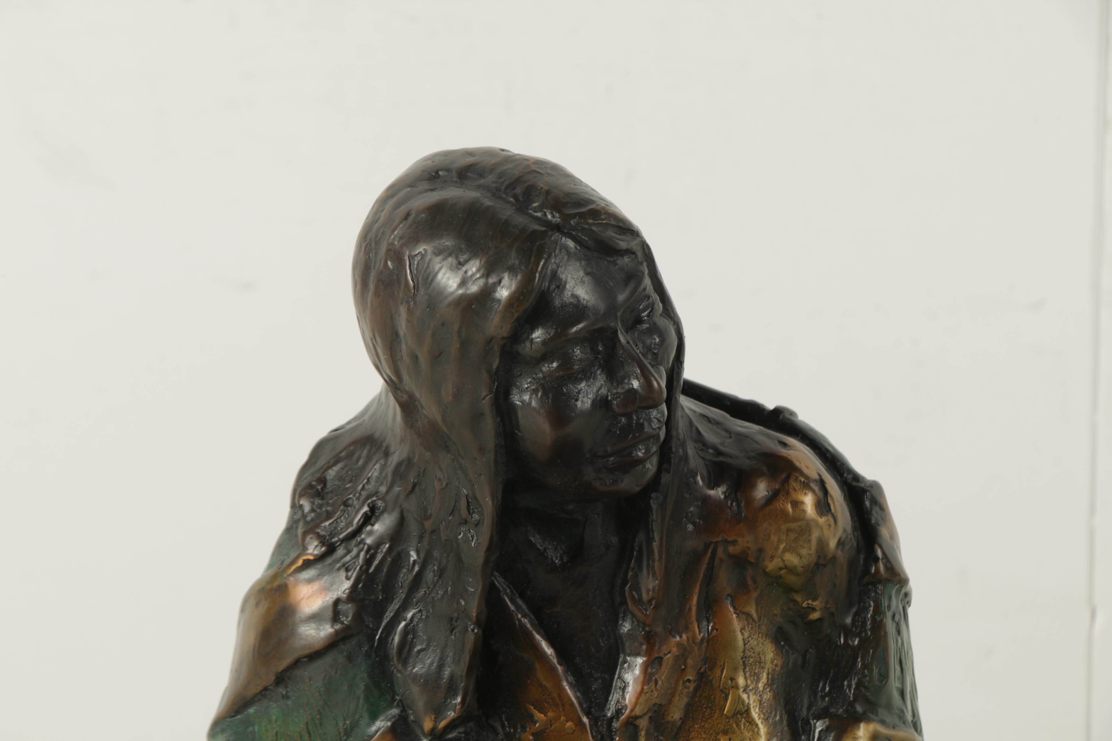Ed Dwight 1987 Limited Edition Bronze Sculpture on Wooden Base