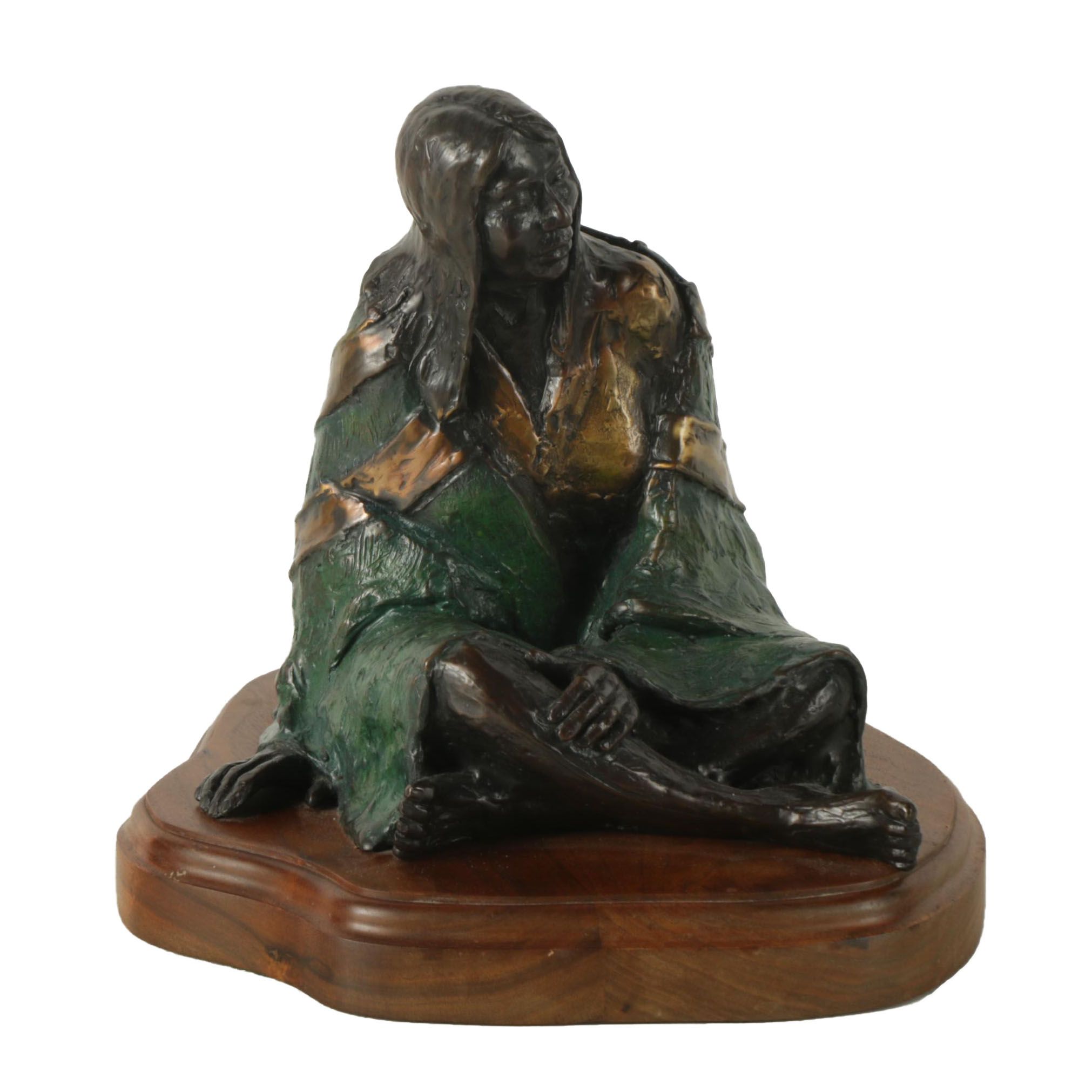 Ed Dwight 1987 Limited Edition Bronze Sculpture on Wooden Base