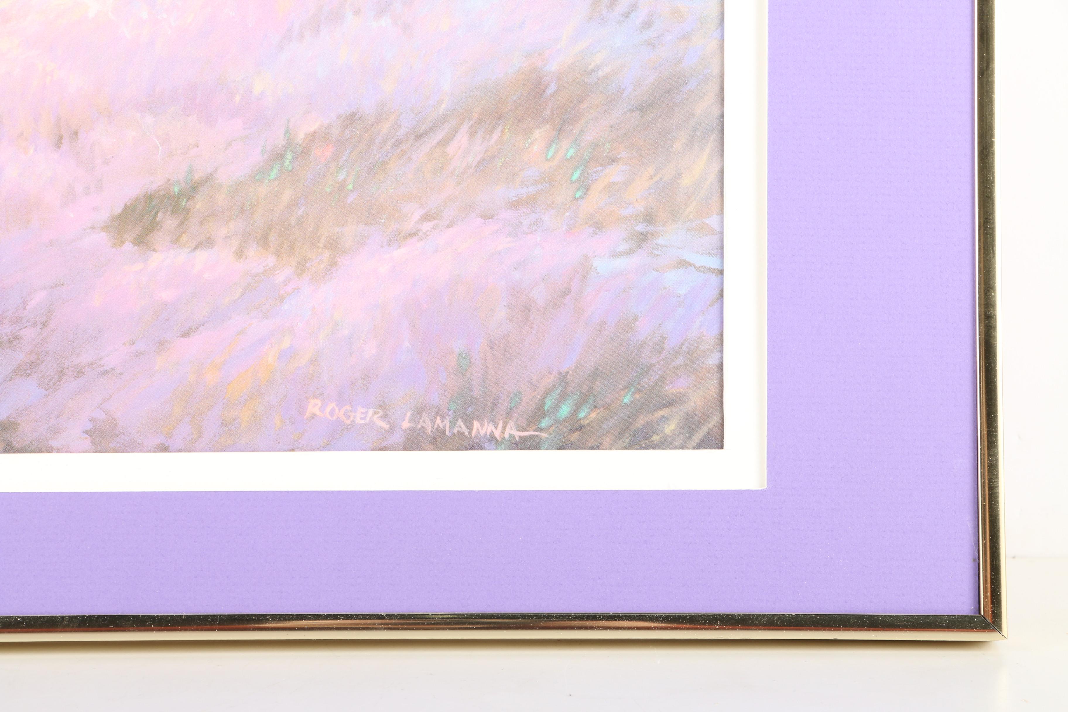 Offset Lithograph After Roger Lamanna Outdoor Scene