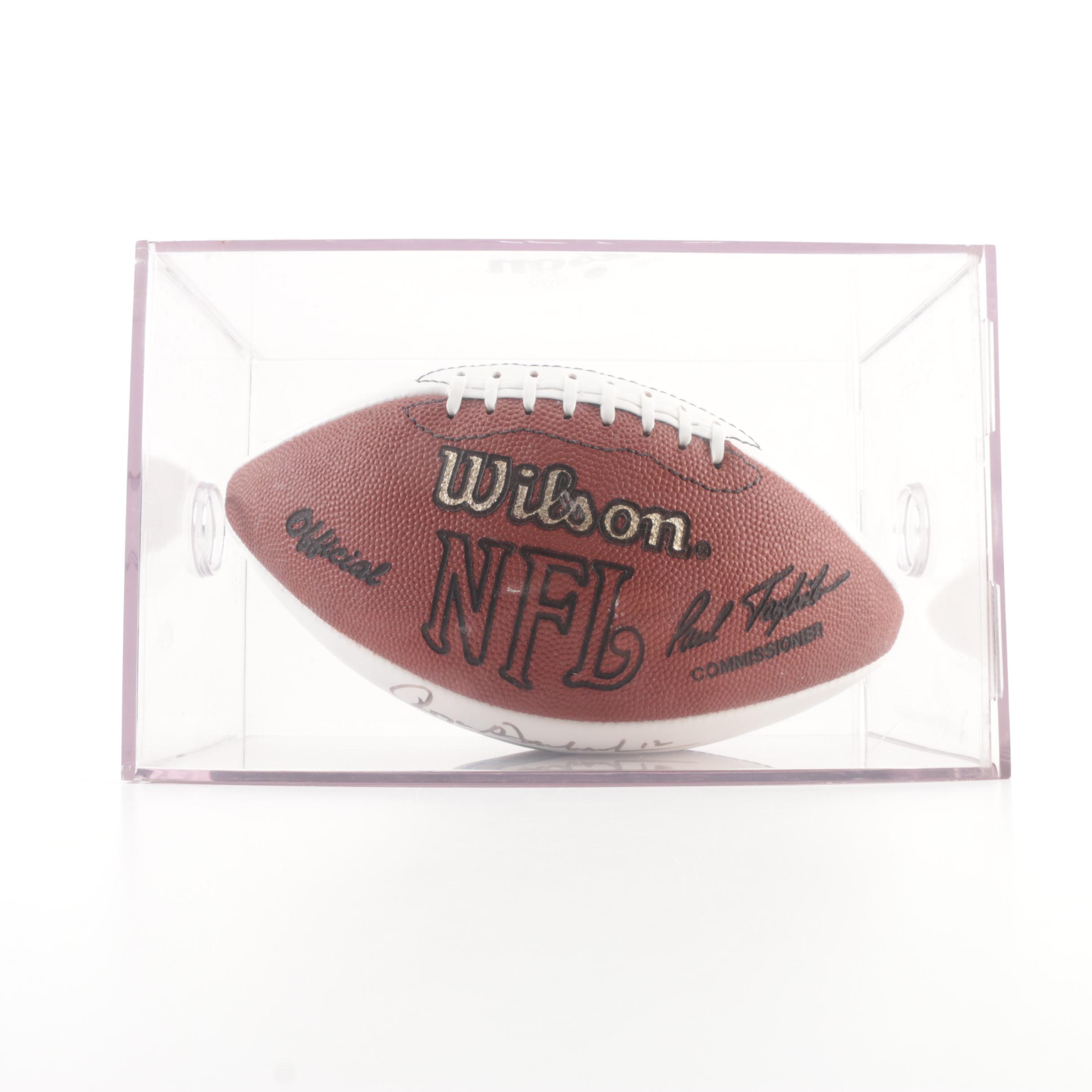 Roger Staubach and Tom Landry Autographed Football