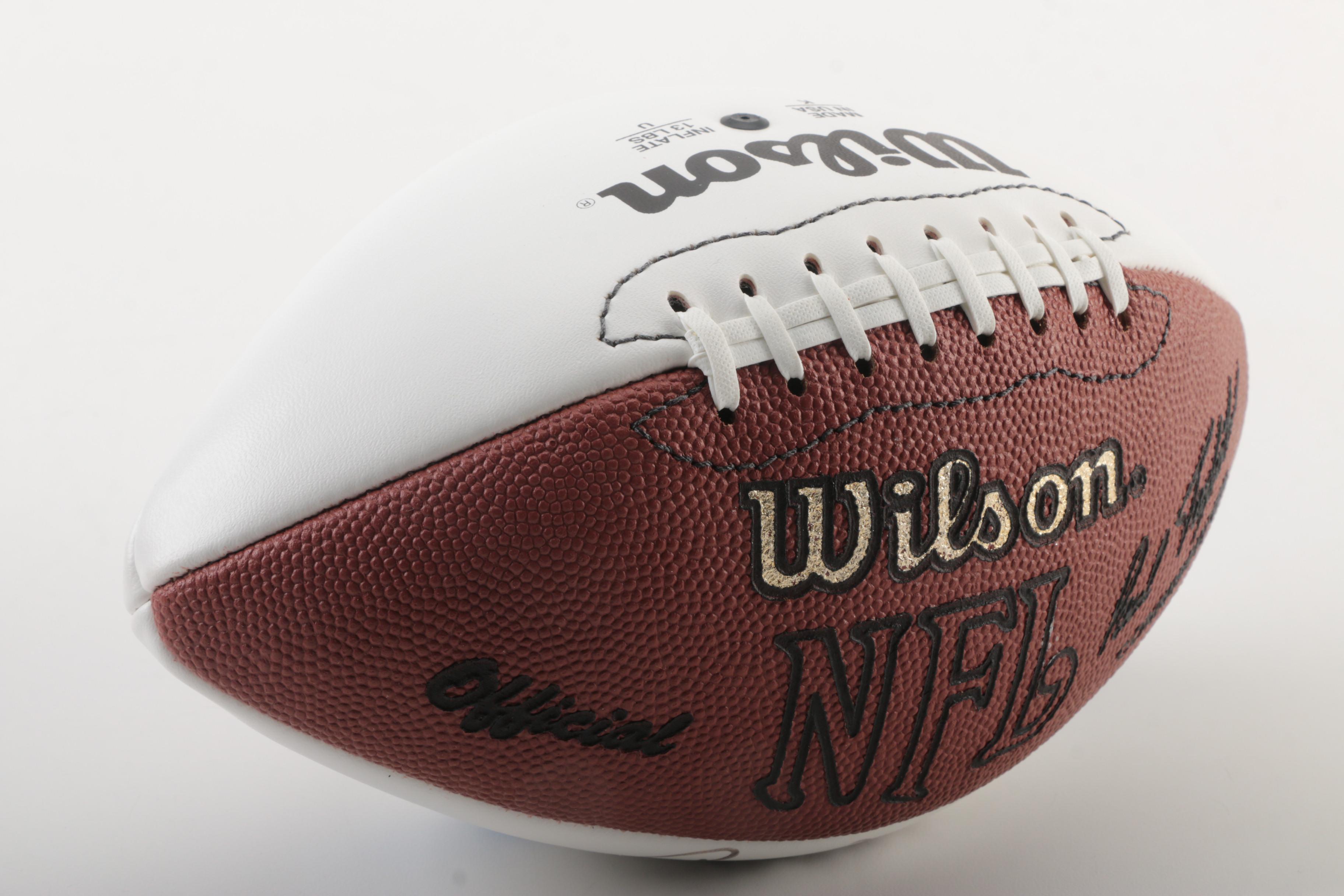 Roger Staubach and Tom Landry Autographed Football