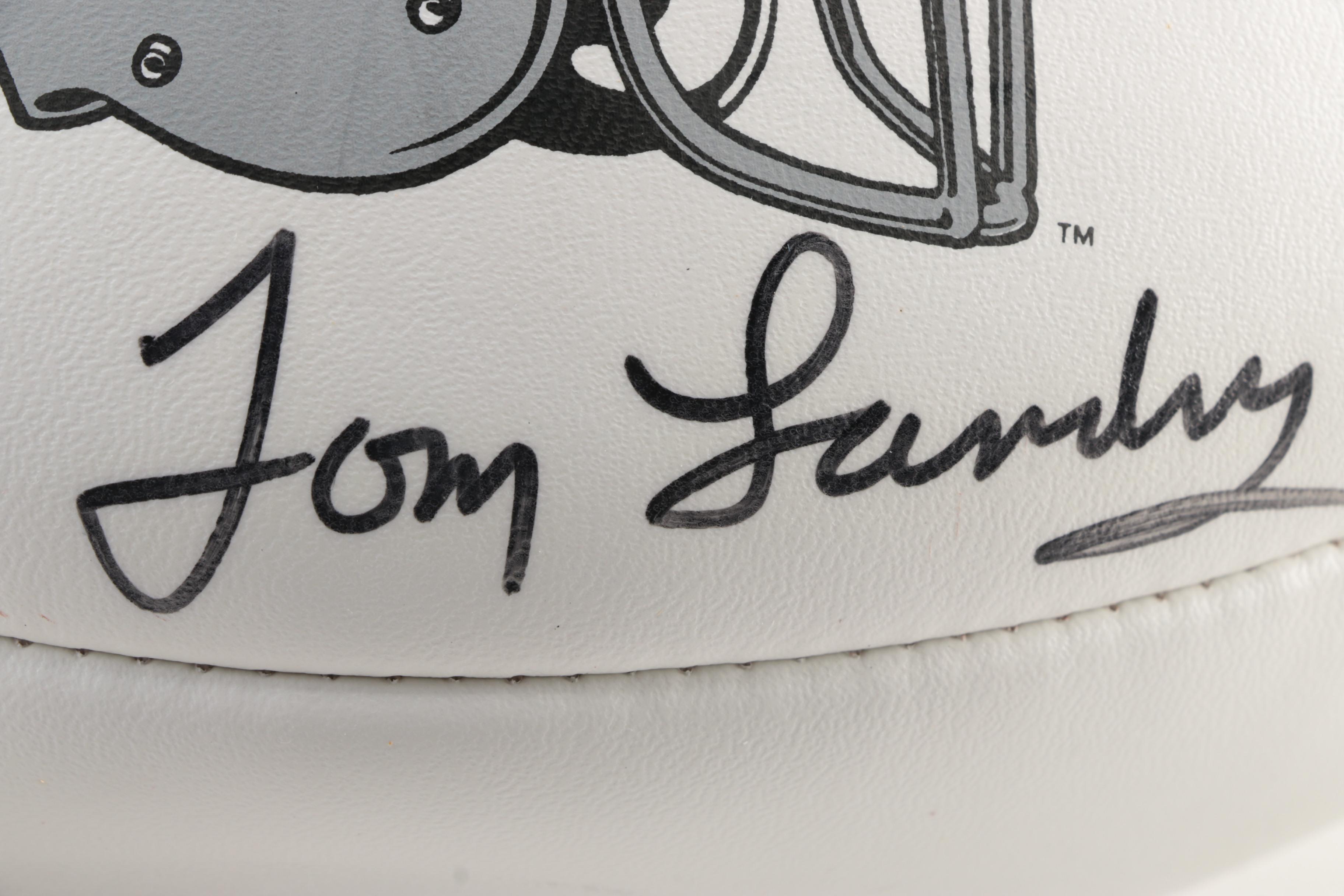 Roger Staubach and Tom Landry Autographed Football