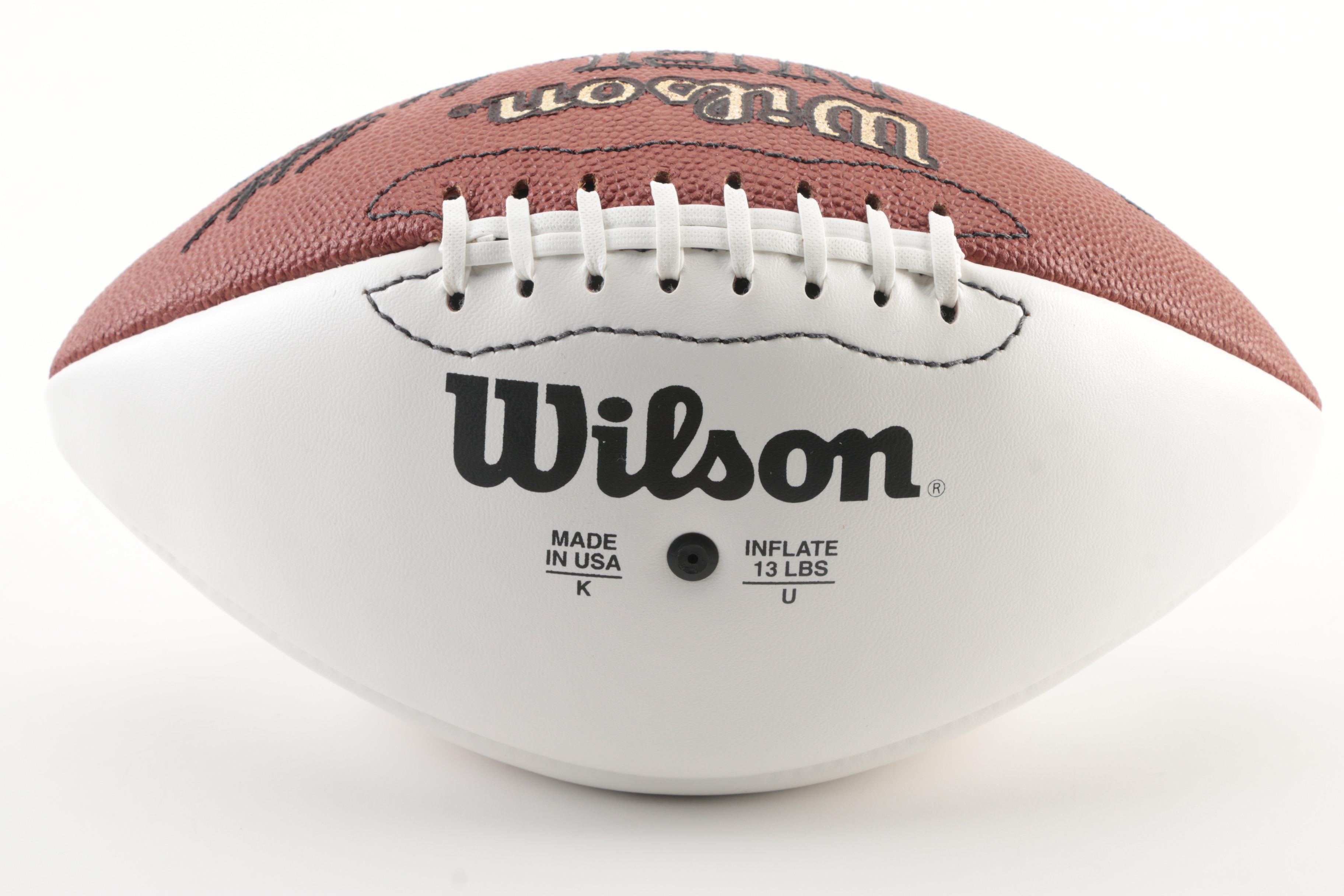 Roger Staubach and Tom Landry Autographed Football