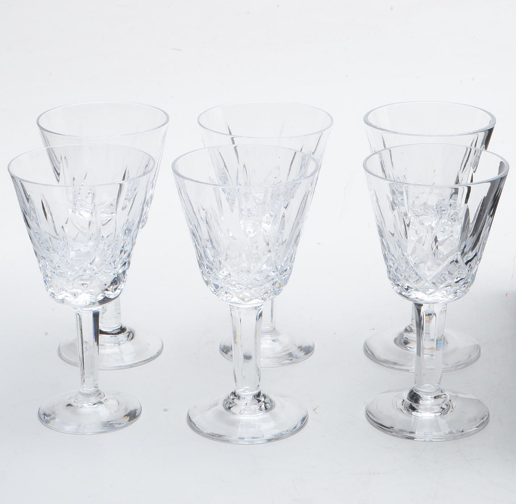 Waterford Crystal "Lismore" Claret Stemware and Cordial Glasses