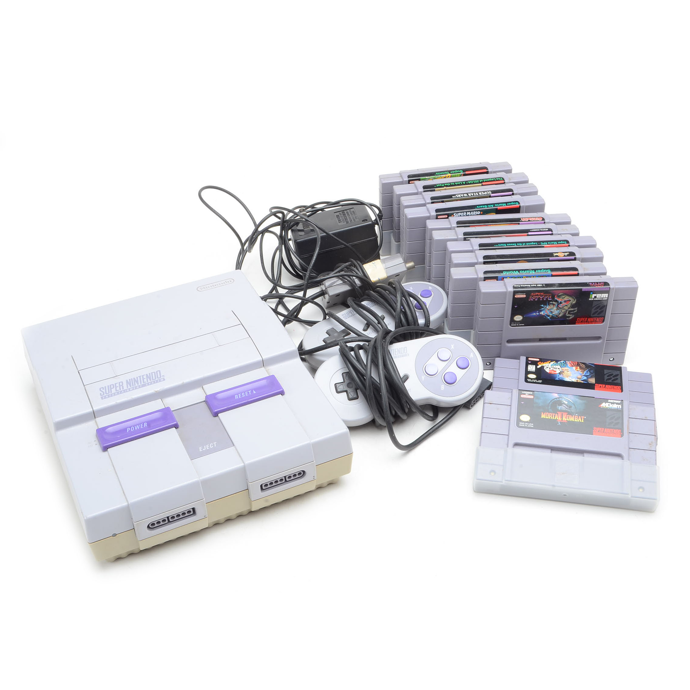 Vintage Super Nintendo and Twelve Games Including Mario RPG