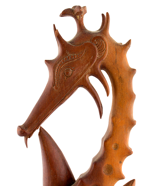Carved Wooden Seahorse Sculpture