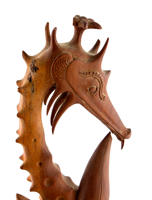 Carved Wooden Seahorse Sculpture
