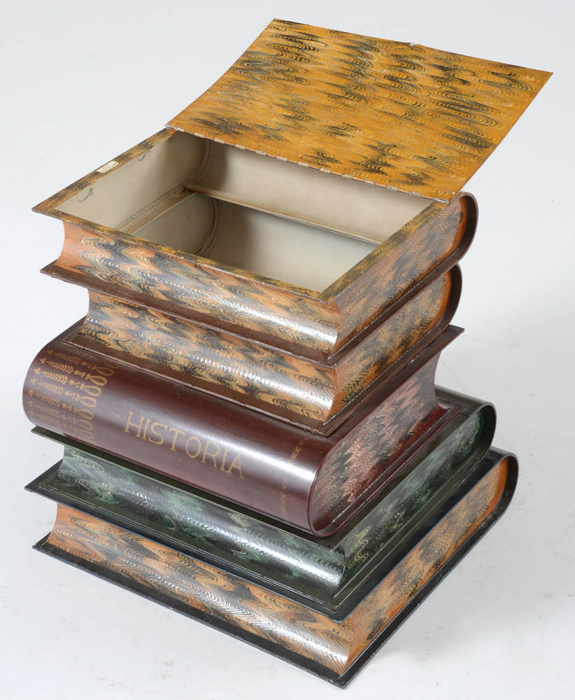 Italian Faux Stacked Book Side Table