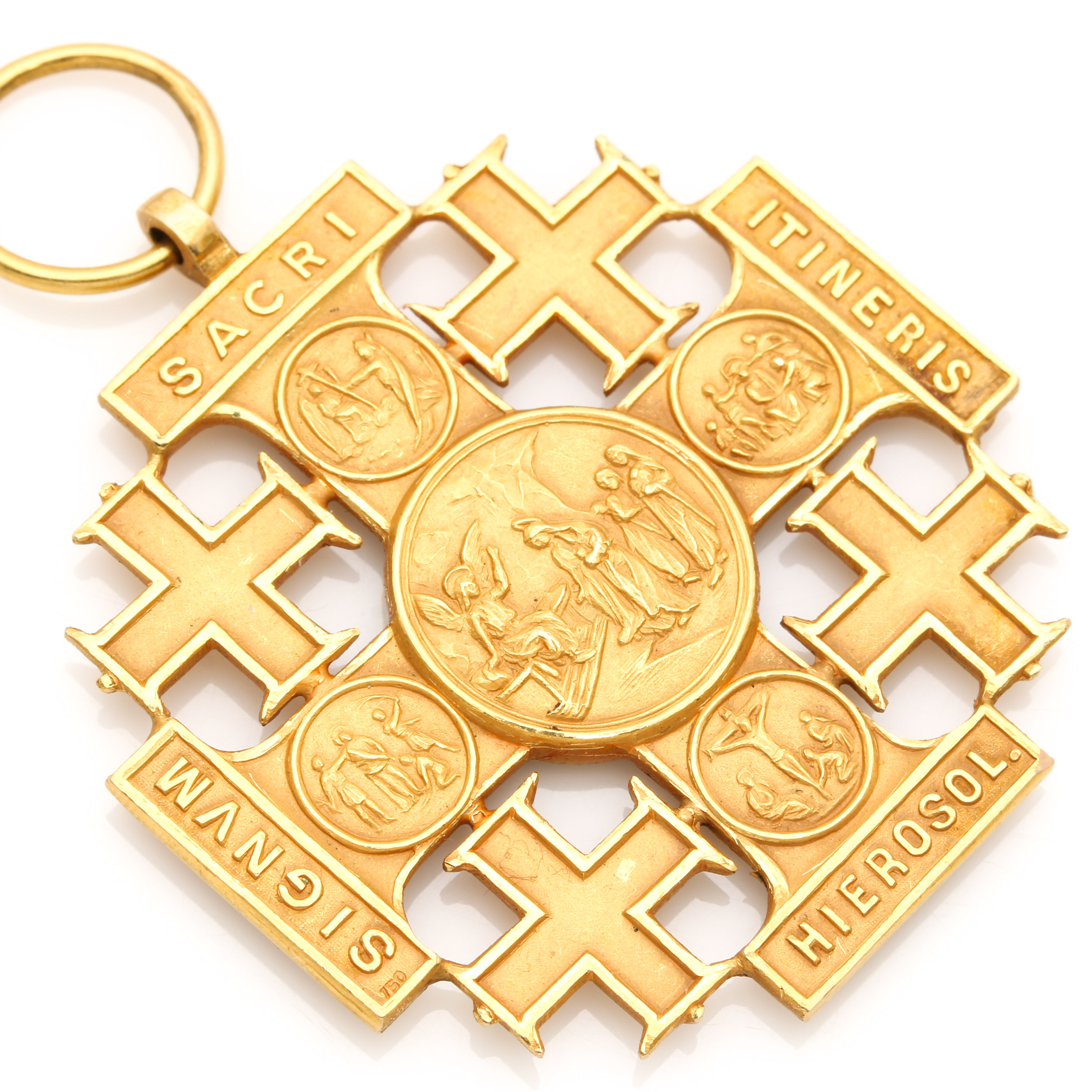 18K Yellow Gold Jerusalem Pilgrim's Cross
