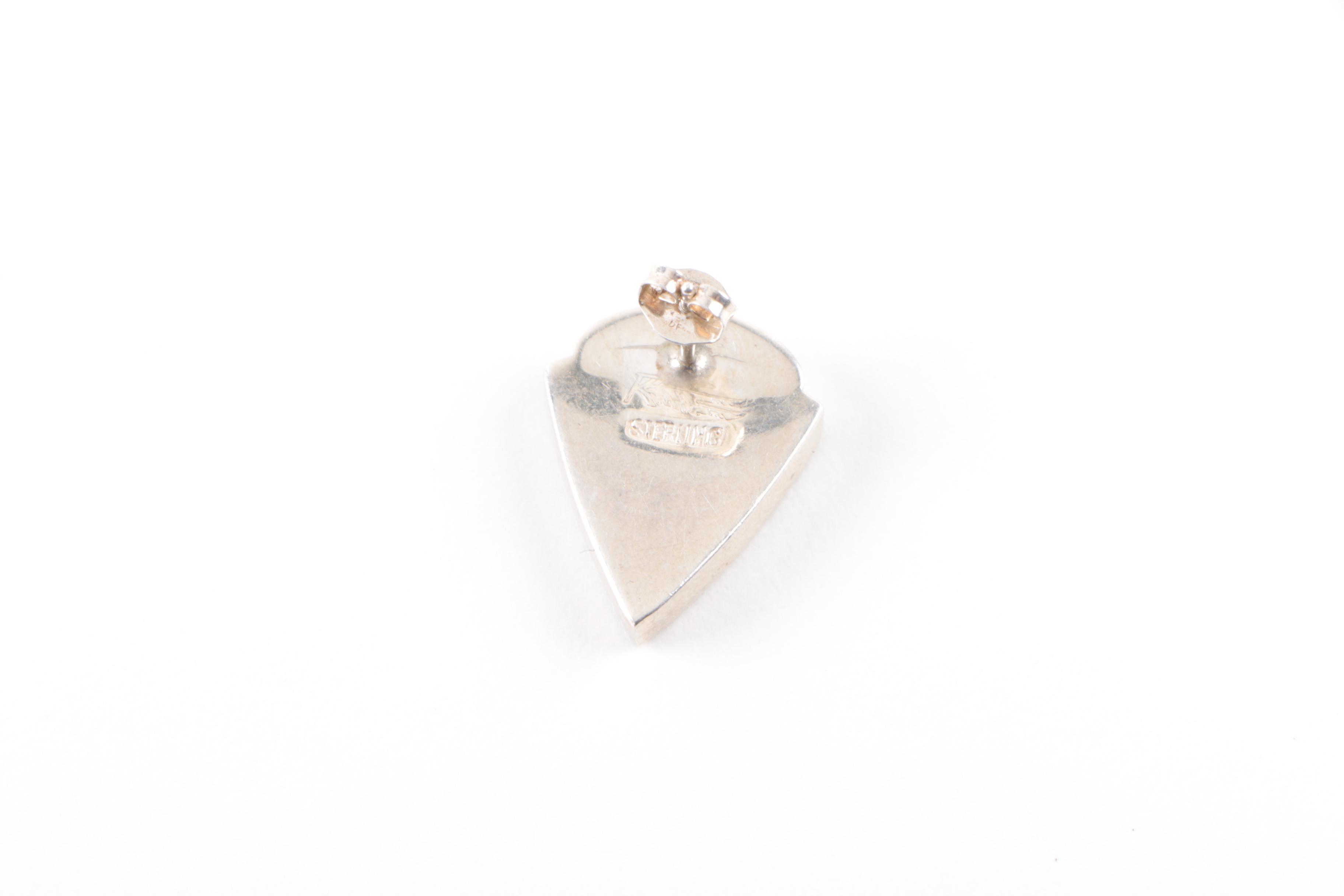 Ray Tracey Sterling Silver Spiny Oyser Shell and Sugilite Earrings