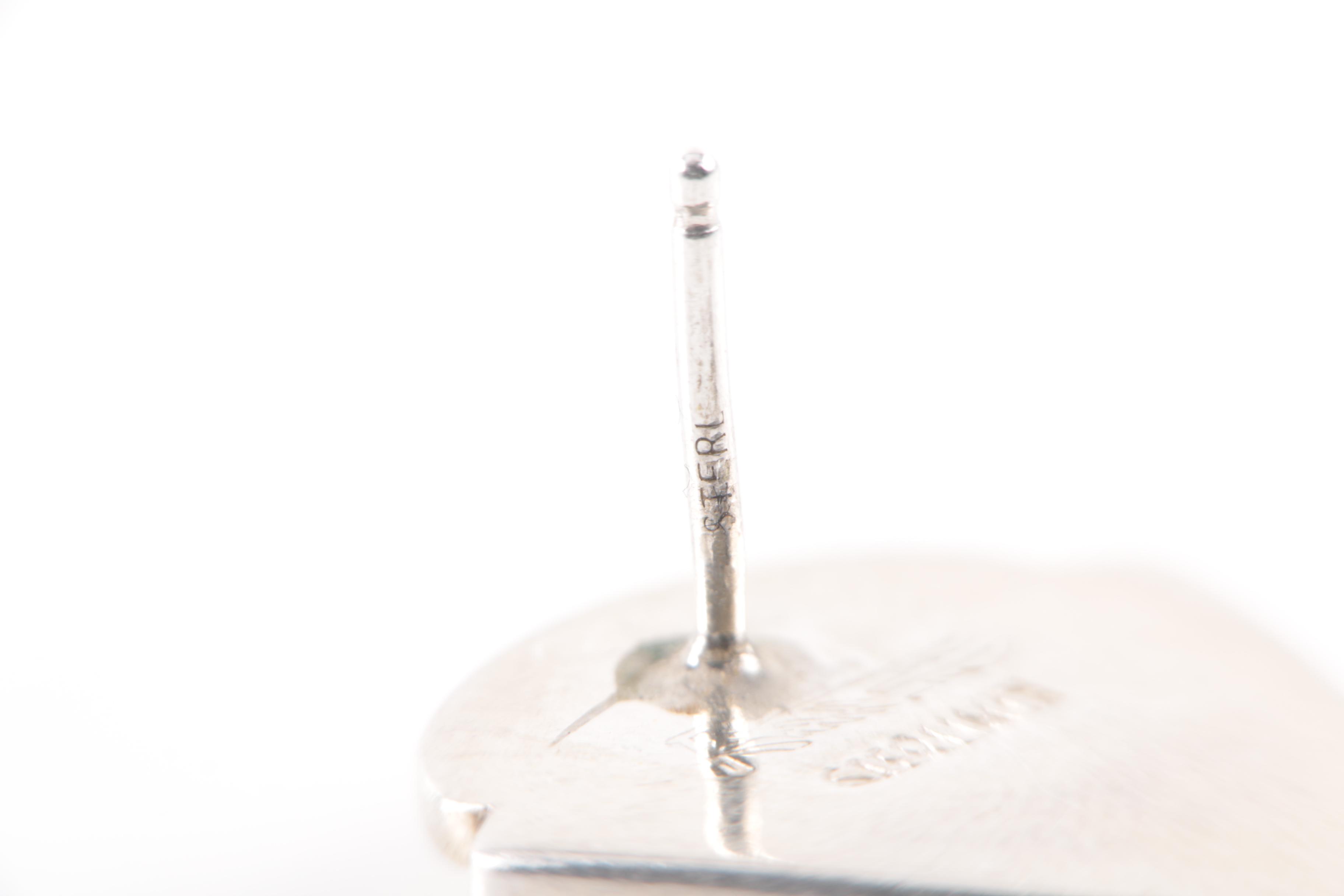 Ray Tracey Sterling Silver Spiny Oyser Shell and Sugilite Earrings